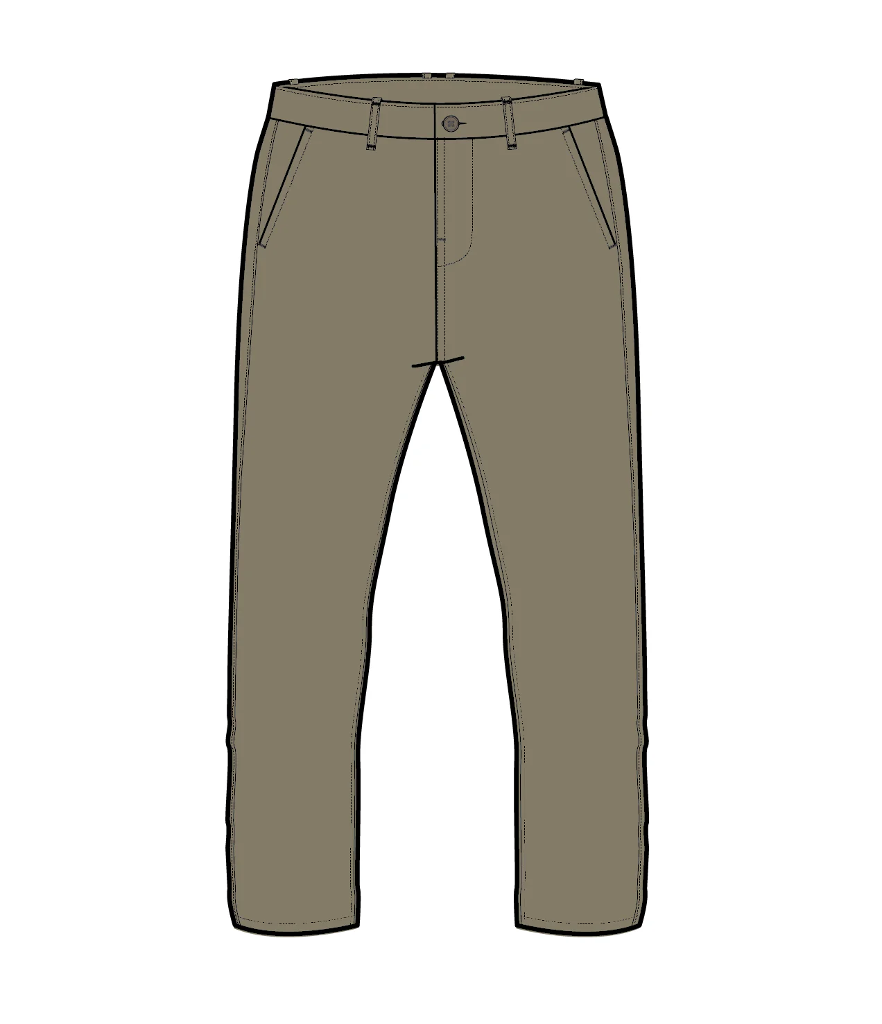 365 Light Organic Cotton Trouser - Faded Olive - Image 7