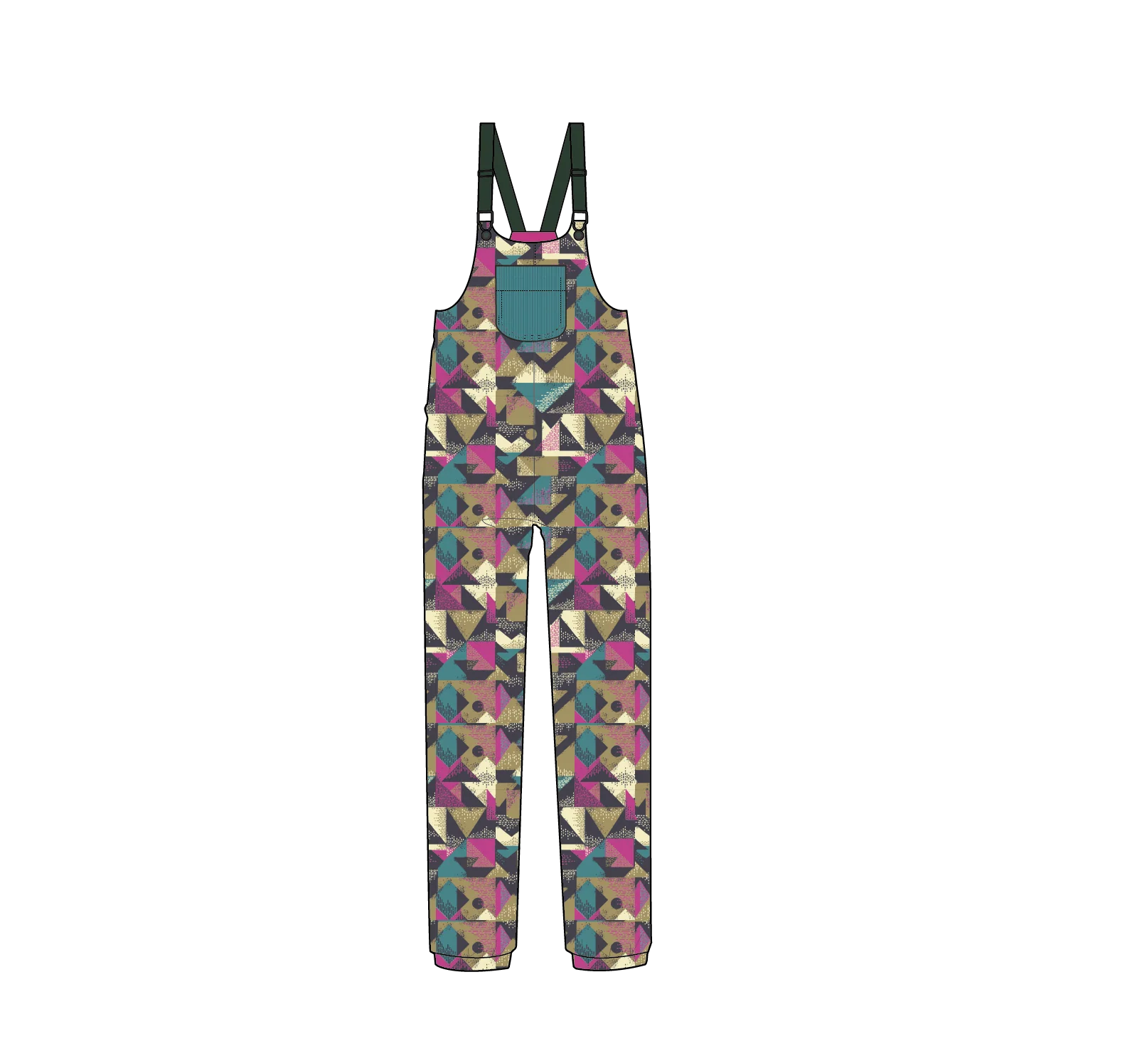 Ace Polar Fleece Dungarees - Mosaic Mountain Charcoal - Image 8