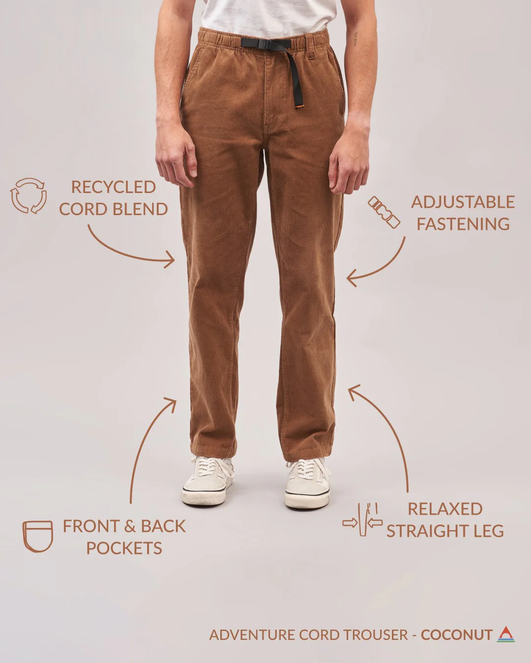Adventurer Cord Trouser - Coconut - Image 3