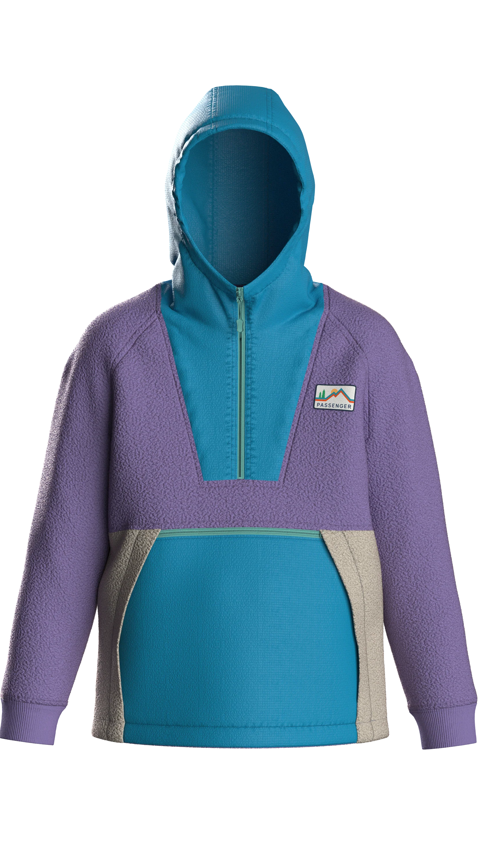 Alexander Hooded Polar Fleece - Retro Purple/Bluejay - Image 13