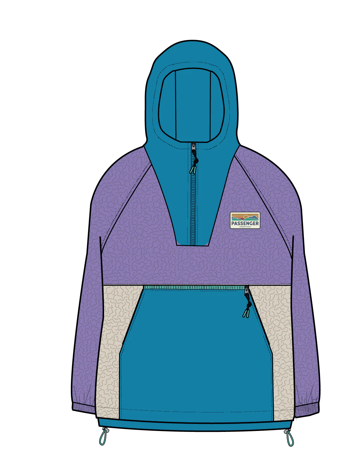 Alexander Hooded Polar Fleece - Retro Purple/Bluejay - Image 15