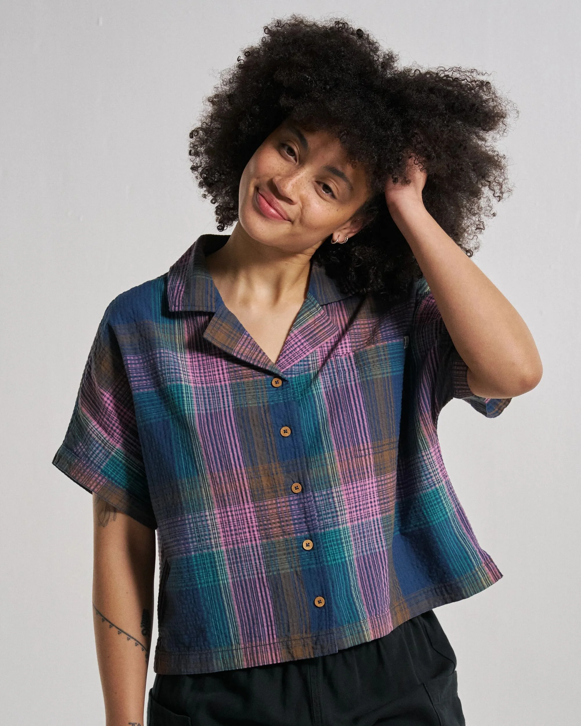 Arden Short Sleeve Shirt - Rich Navy Multi Check