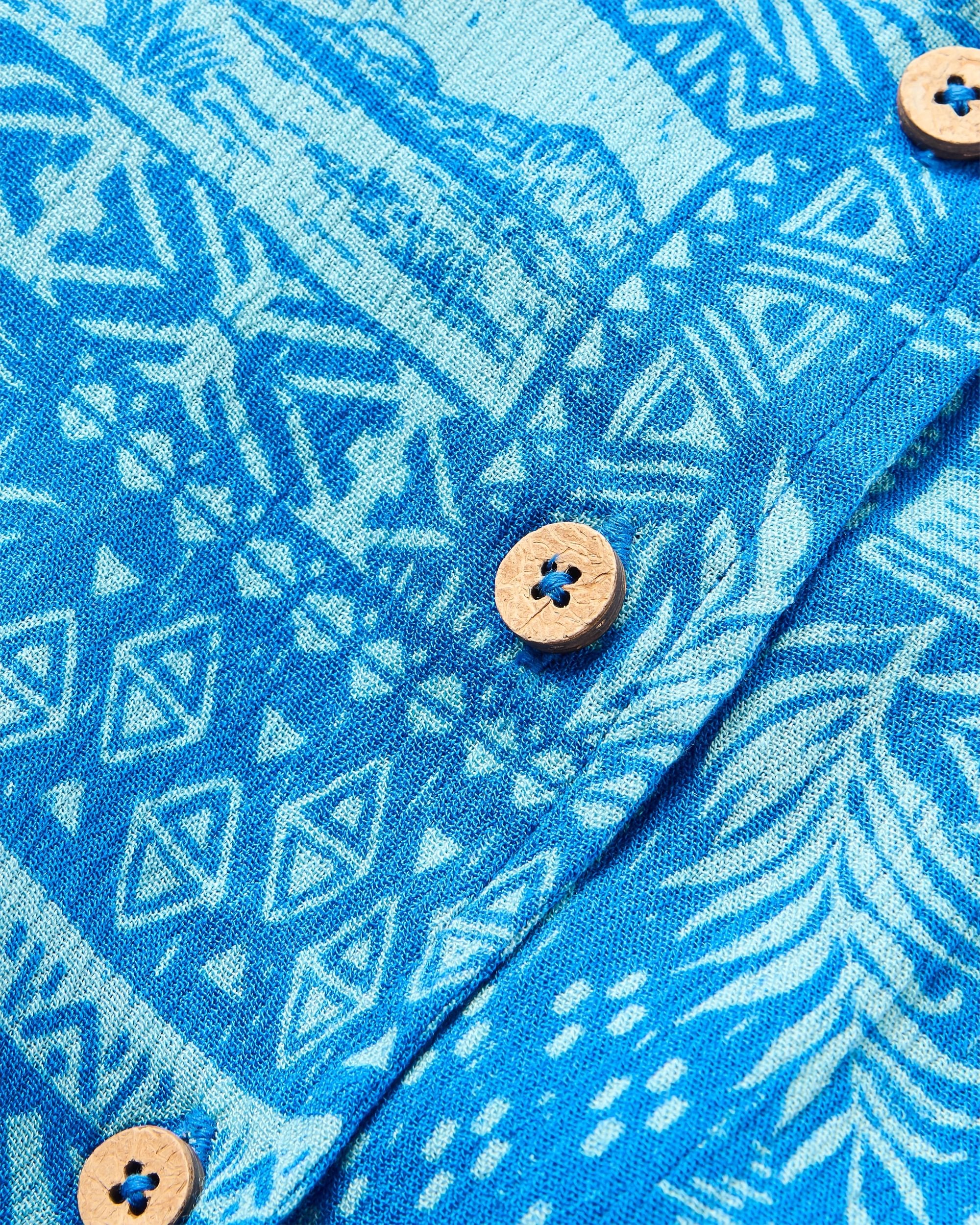 Arden Short Sleeve Shirt Eco Vero - Patchwork Marine Blue - Image 3