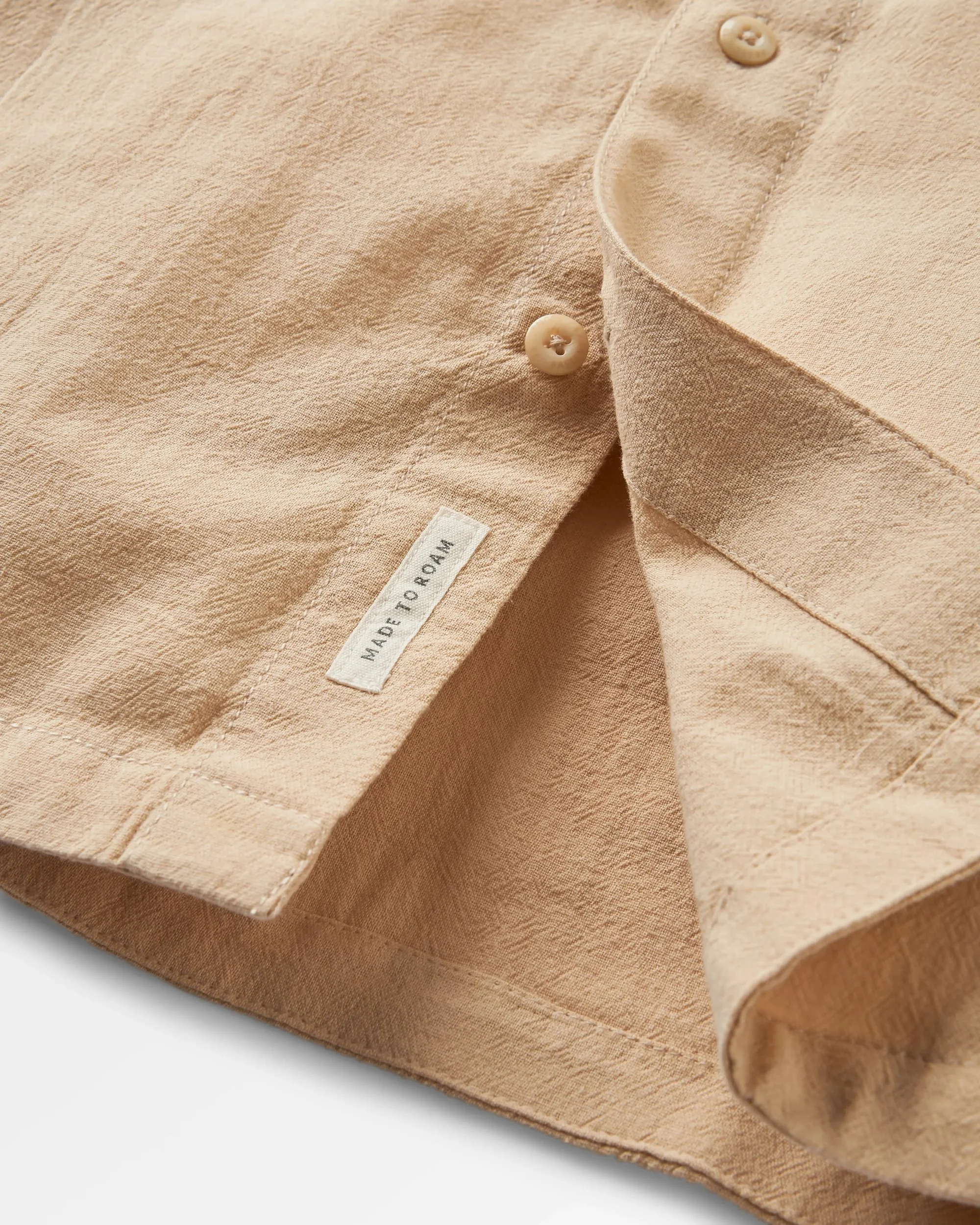 Arica Textured Organic Cotton Shirt - Stone - Image 4