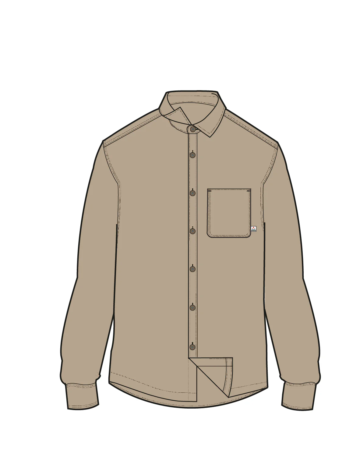 Arica Textured Organic Cotton Shirt - Stone - Image 6