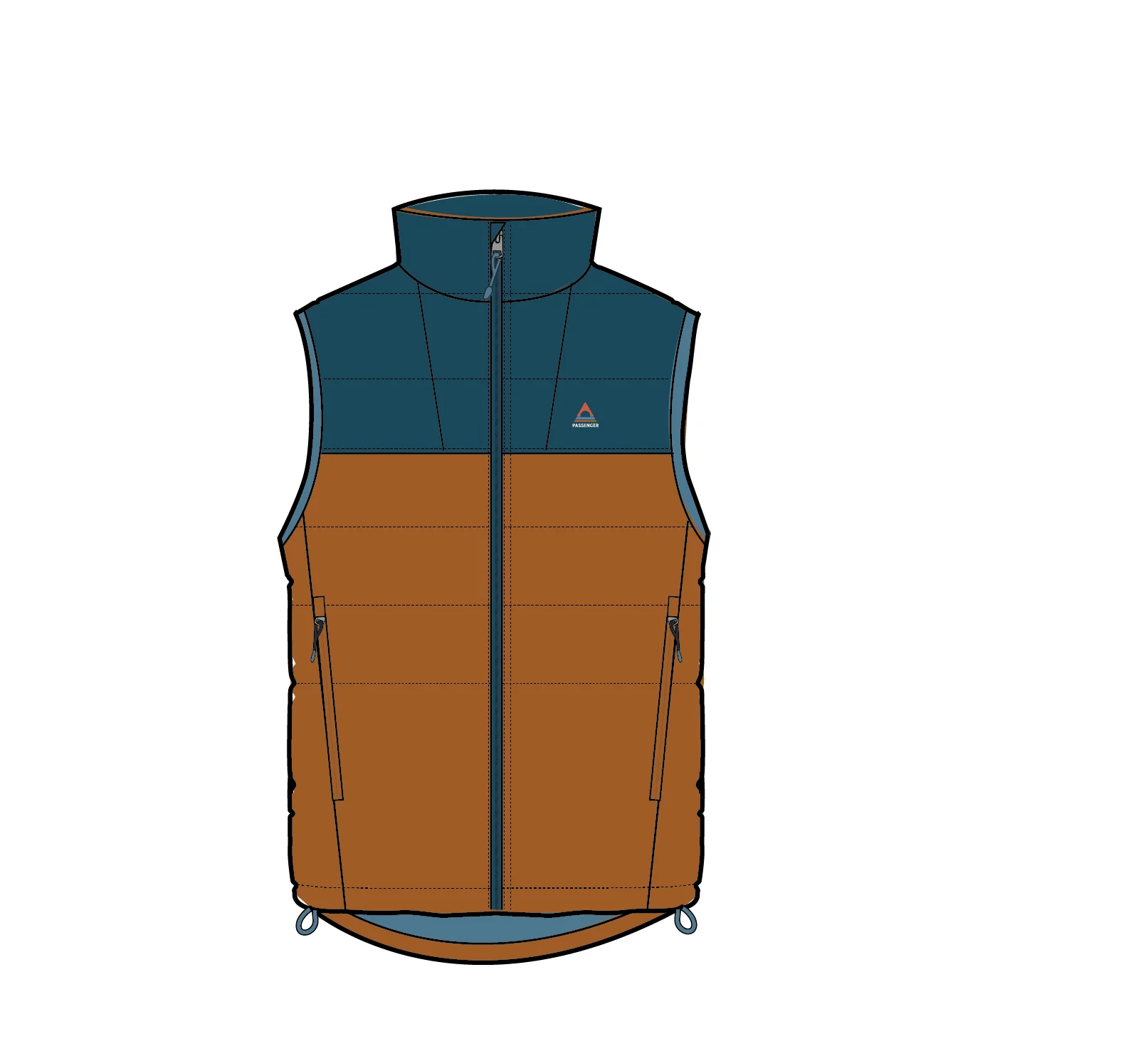 Ashland Down Gilet - Retro Orange/Tidal Blue - Image 10