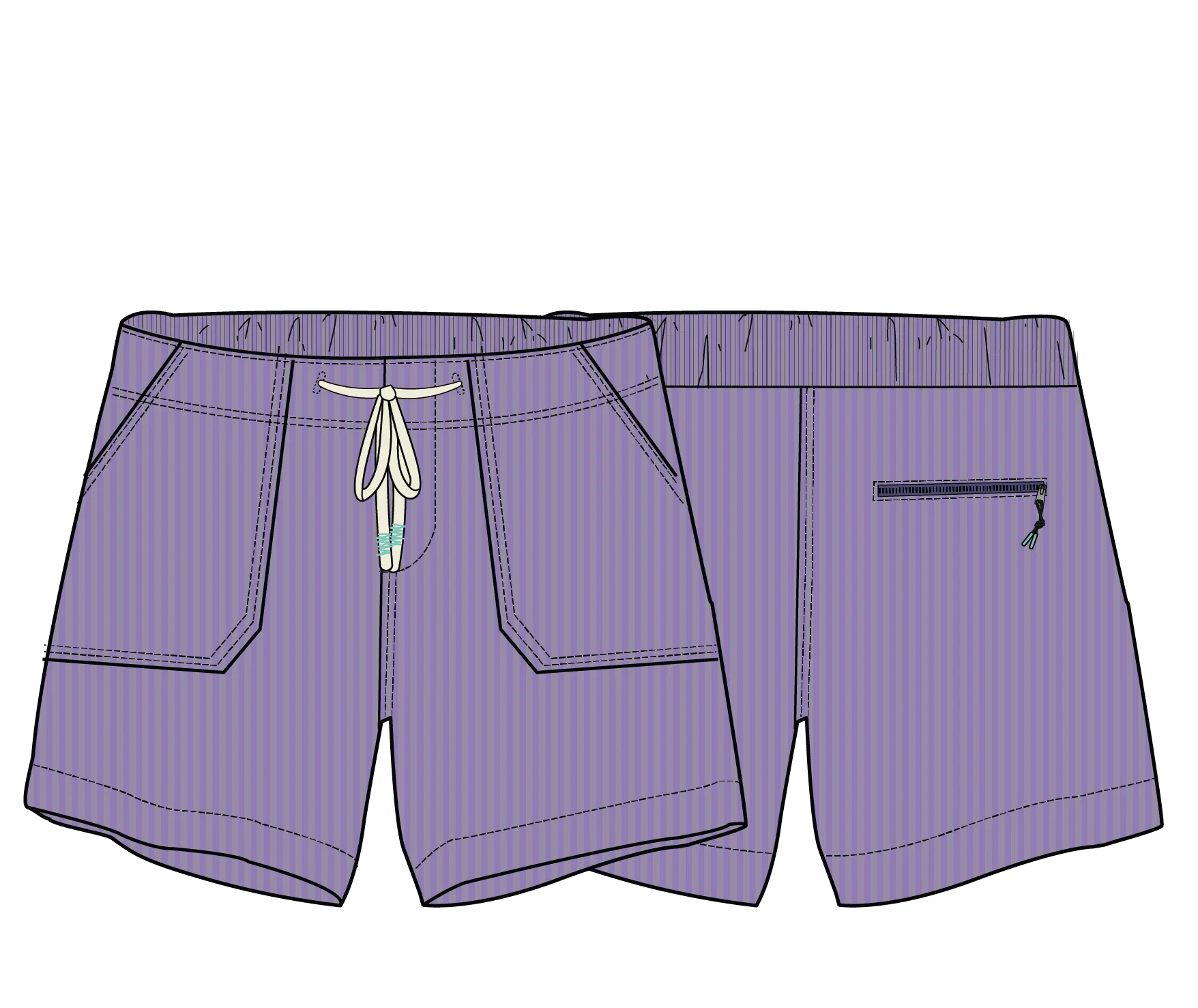 Avian Organic Cord Short - Retro Purple - Image 9