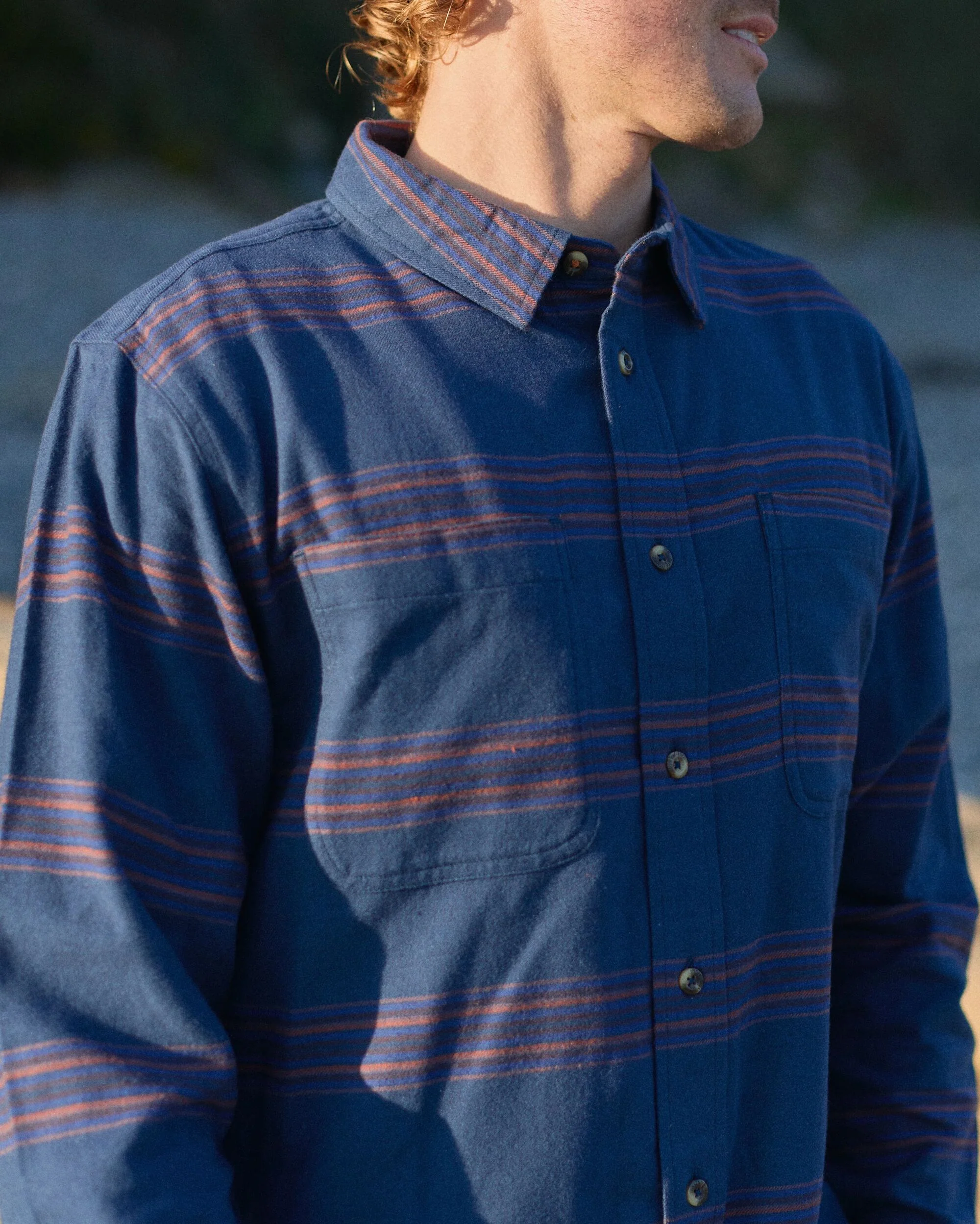 Backcountry Stripe Light Shirt - Rich Navy/Deep Plum Stripe - Image 4