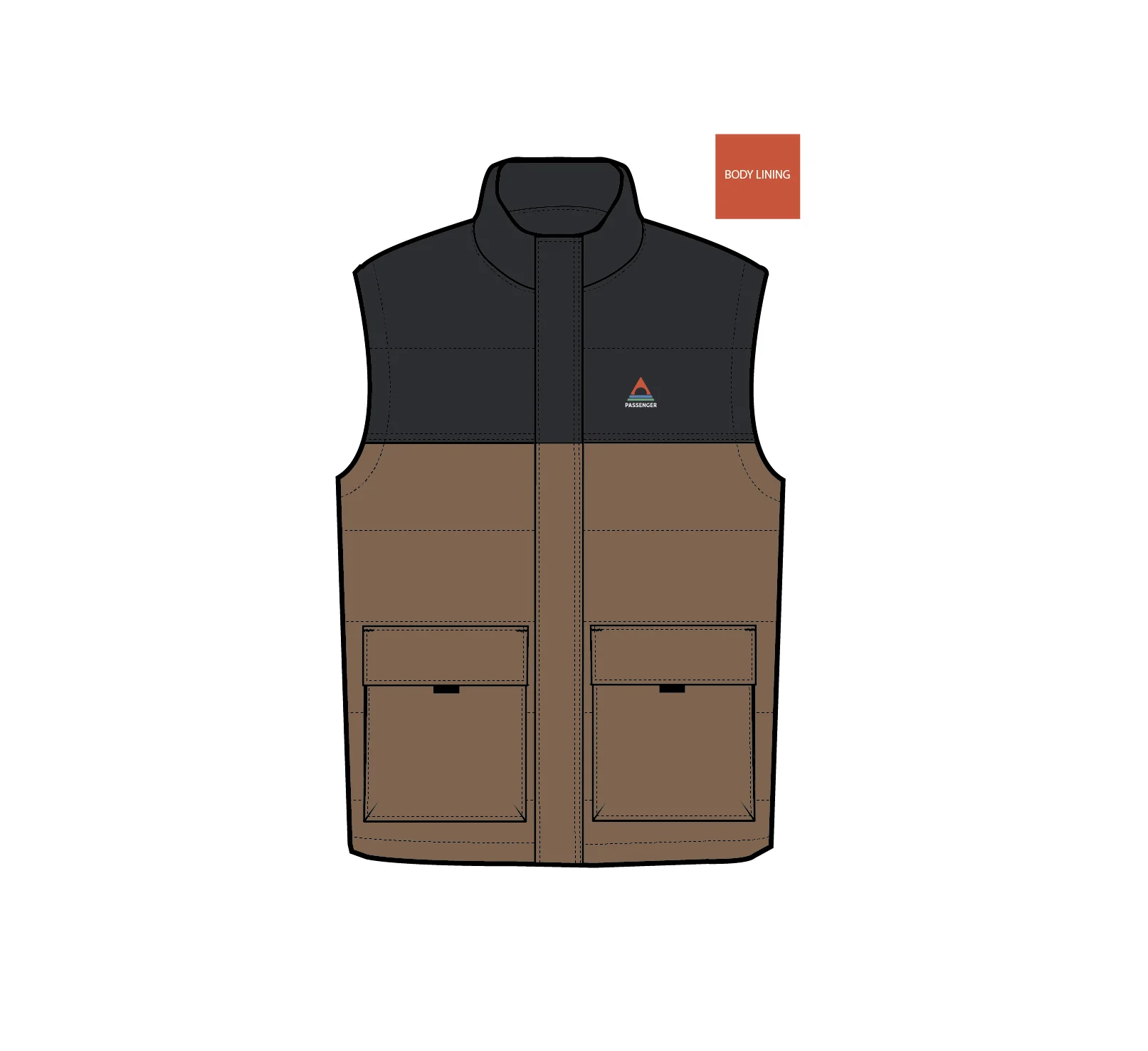 Baltic Insulated Gilet - Caramel/Black - Image 6