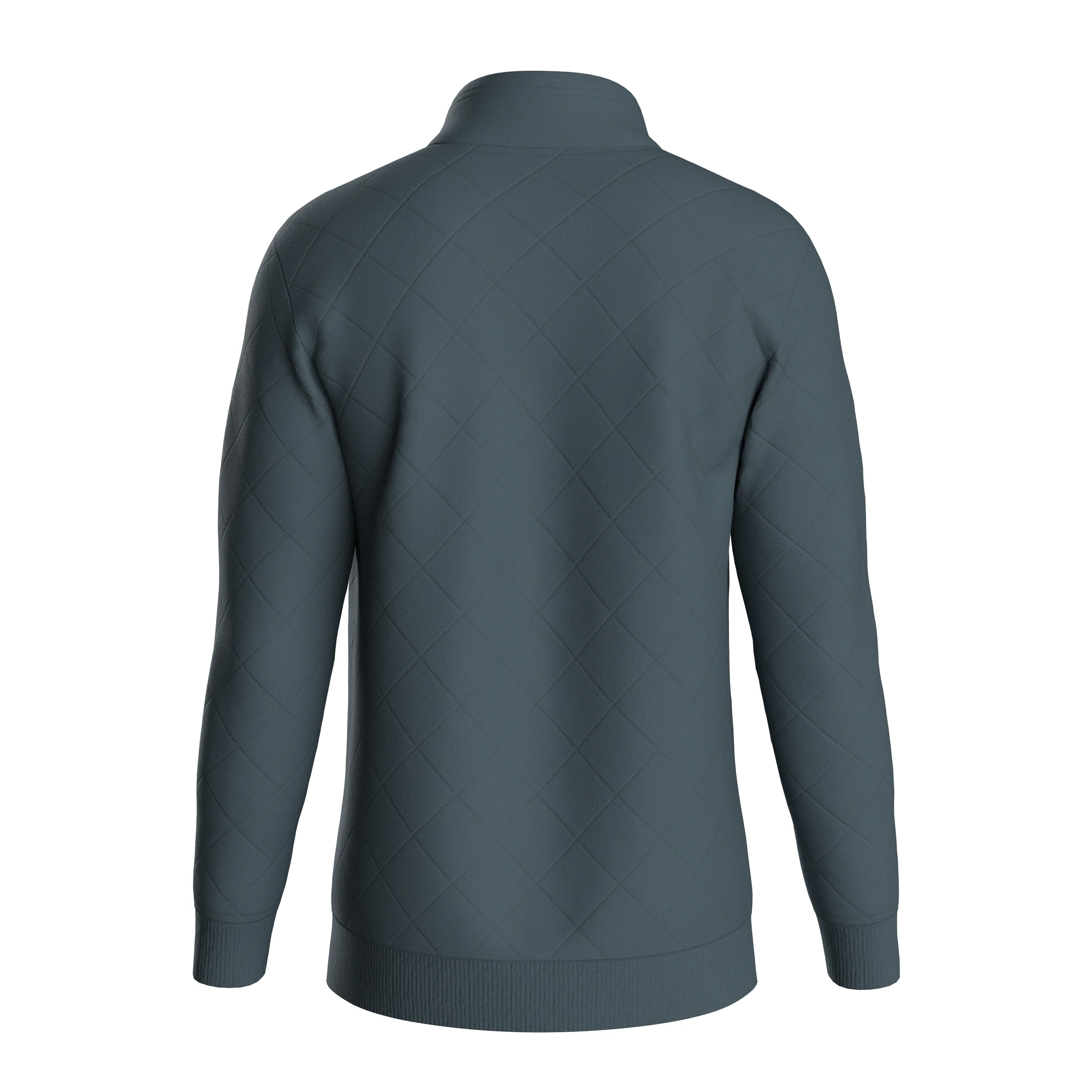 Bark Quilted Popper Up Sweatshirt - Charcoal - Image 11