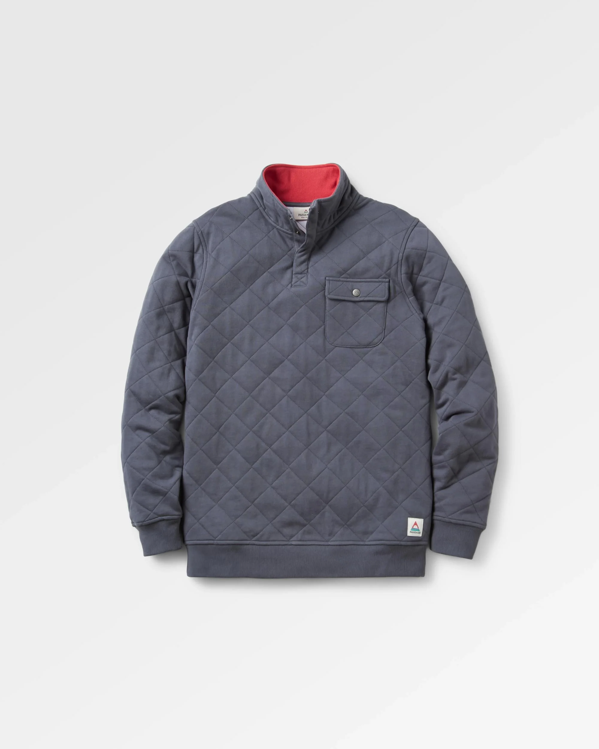 Bark Quilted Popper Up Sweatshirt - Charcoal - Image 2