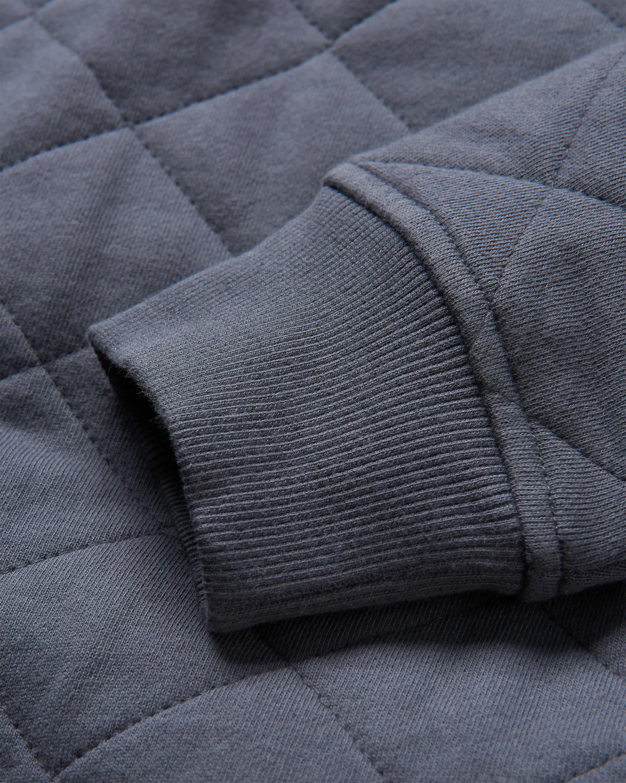 Bark Quilted Popper Up Sweatshirt - Charcoal - Image 8