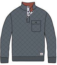 Bark Quilted Popper Up Sweatshirt - Charcoal - Image 9