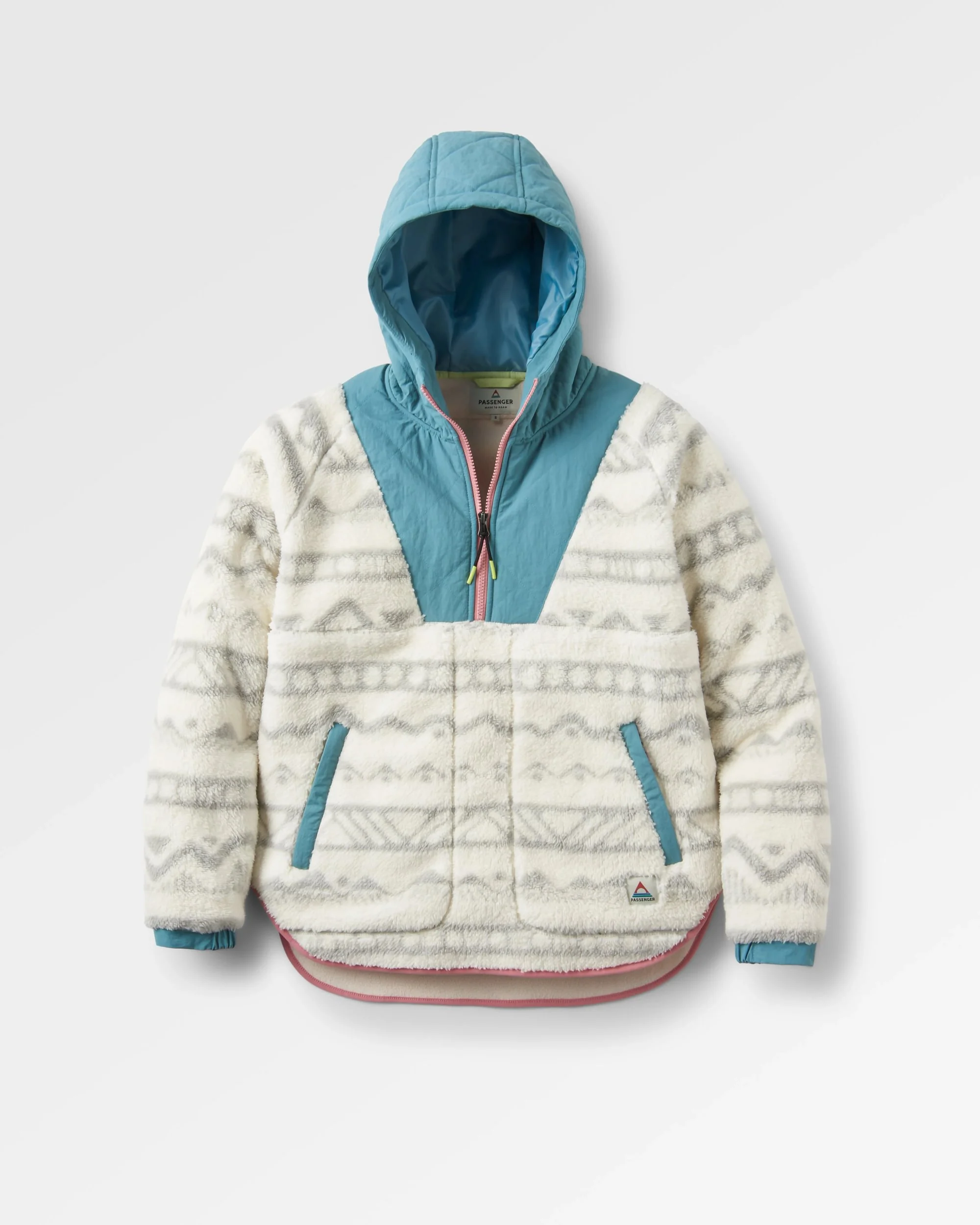 Beaumont Sherpa Hooded Fleece - Mountain Geo Vintage White