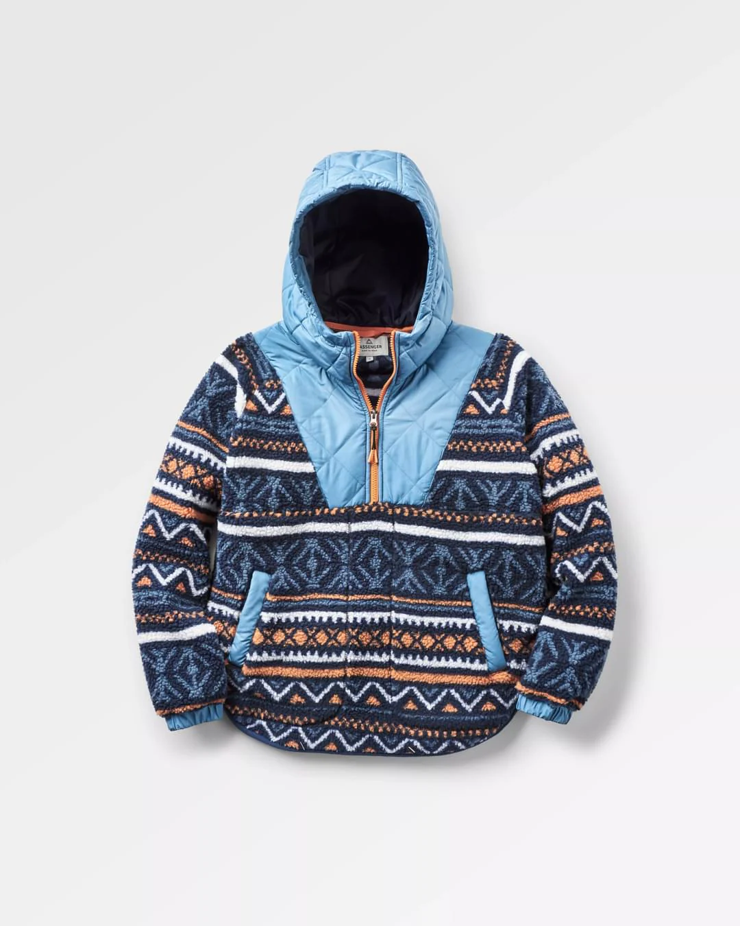 Beaumont Sherpa Hooded Fleece - Homespun Stripe Navy - Image 4