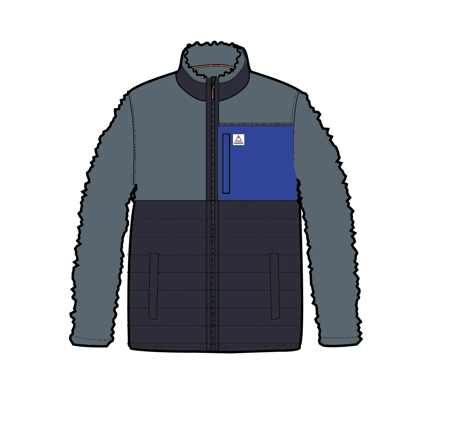 Born Explorer Polar-Lined Sherpa Fleece - Rich Navy/Storm Grey - Image 5