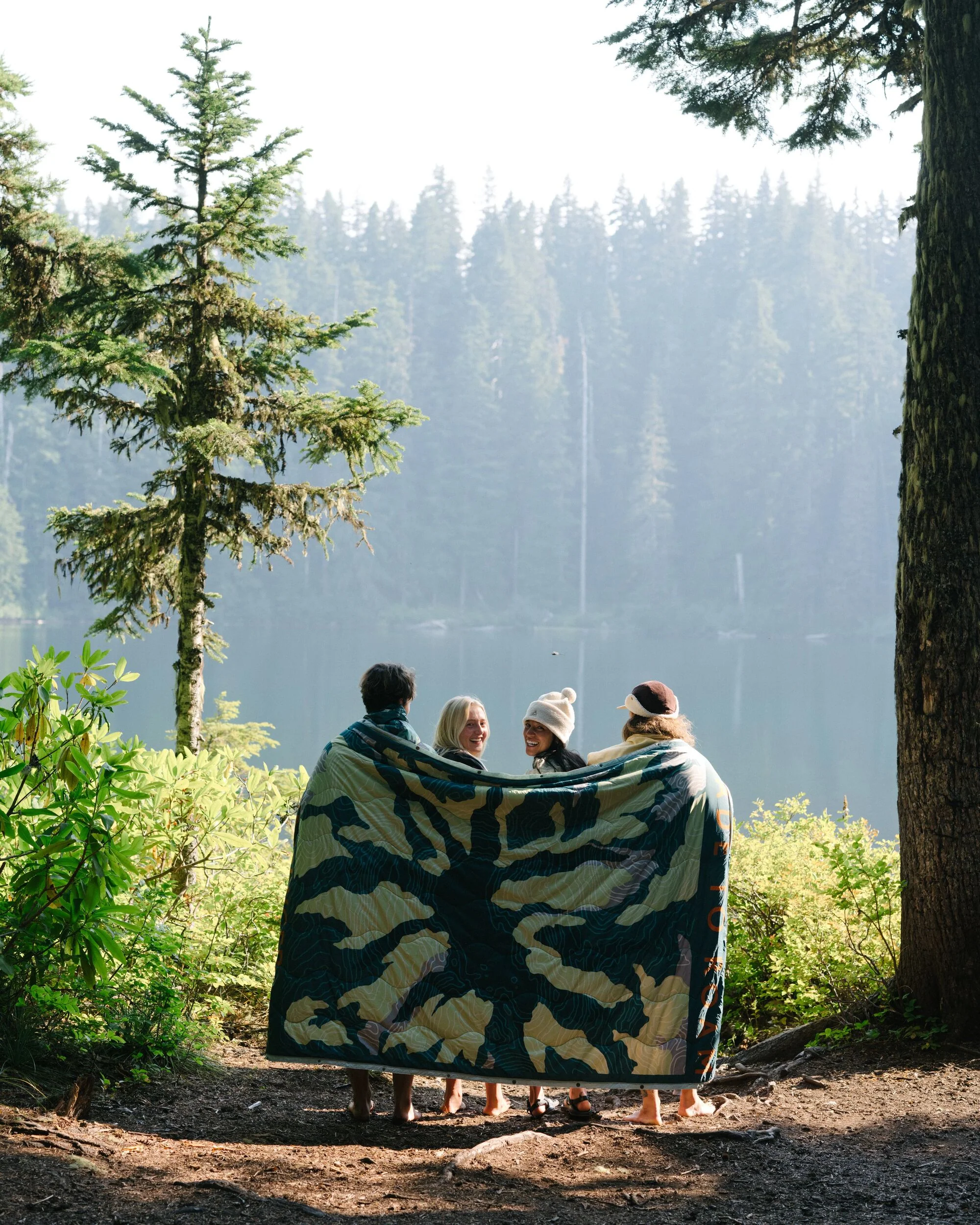 Cabin Sherpa Blanket - Abstract Mountain Green - Image 3