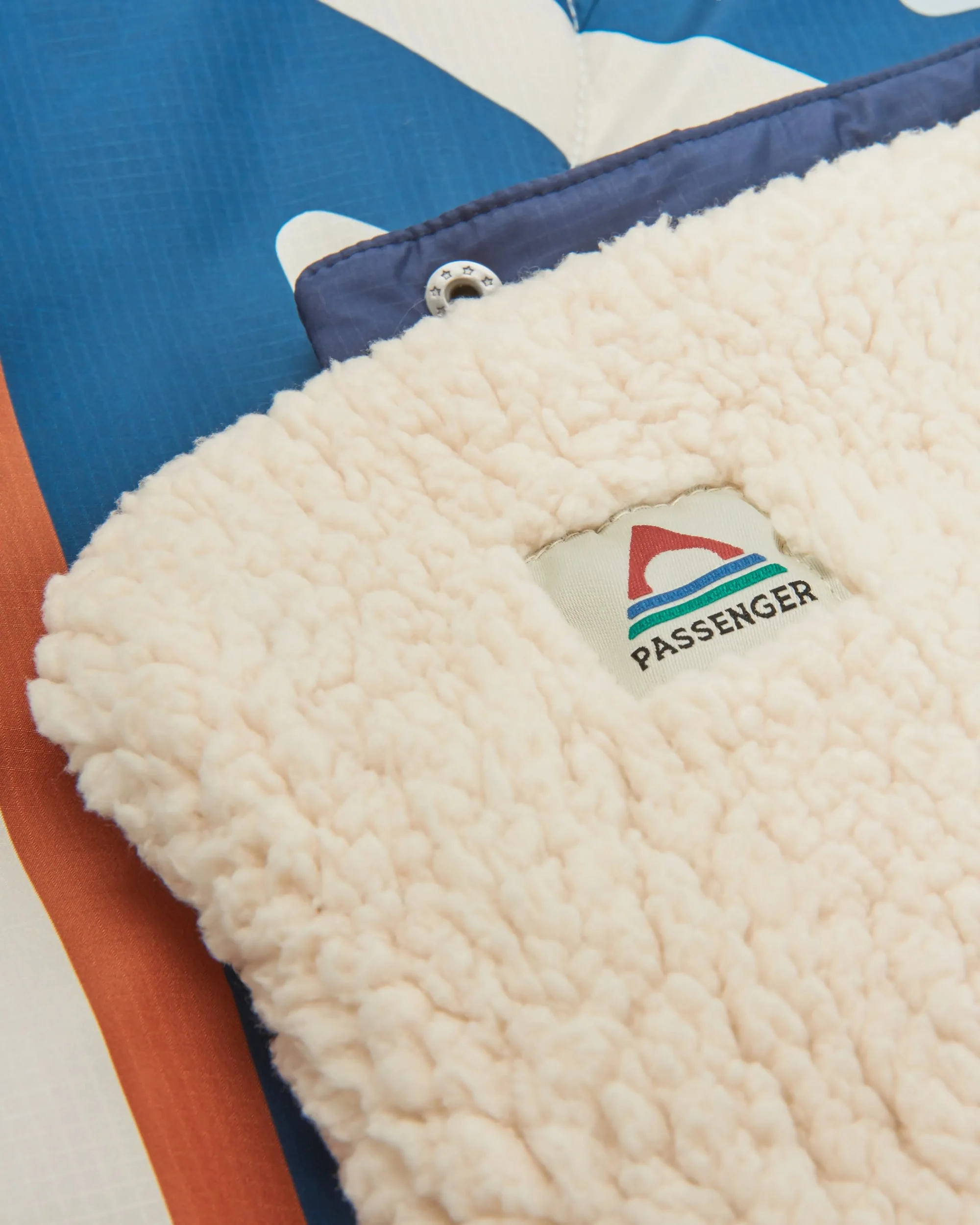 Cabin Sherpa Blanket - Mountain Geo Grey Blue - Image 7