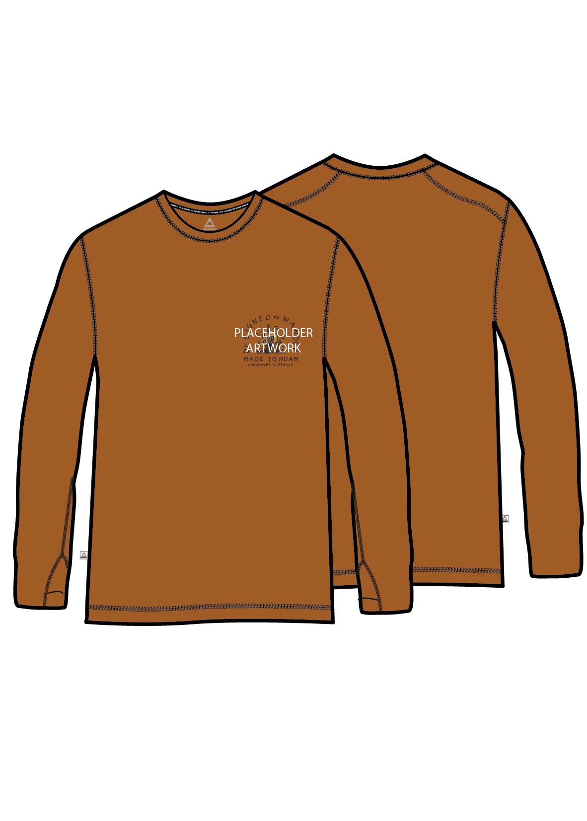 Camp Lost Lightweight Merino Blend LS T-Shirt - Retro Orange - Image 6