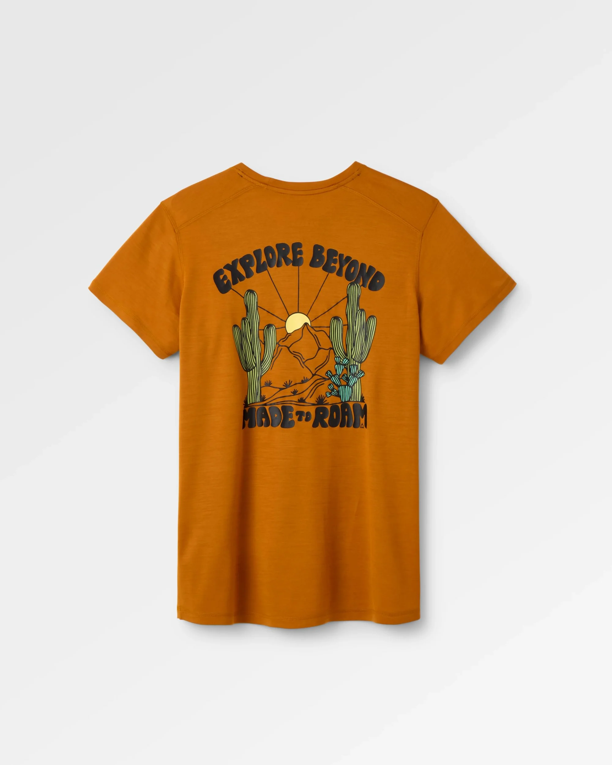 Camp Wild Lightweight Merino Blend T-Shirt - Retro Orange - Image 2