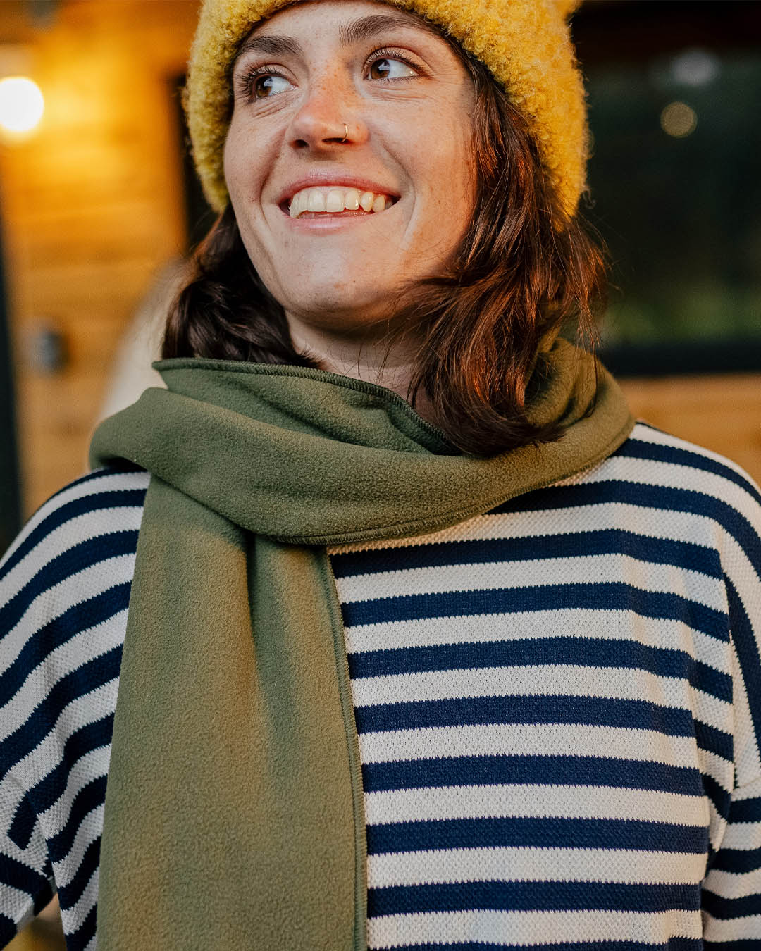 Campfire Polar Fleece Scarf - Khaki - Image 2