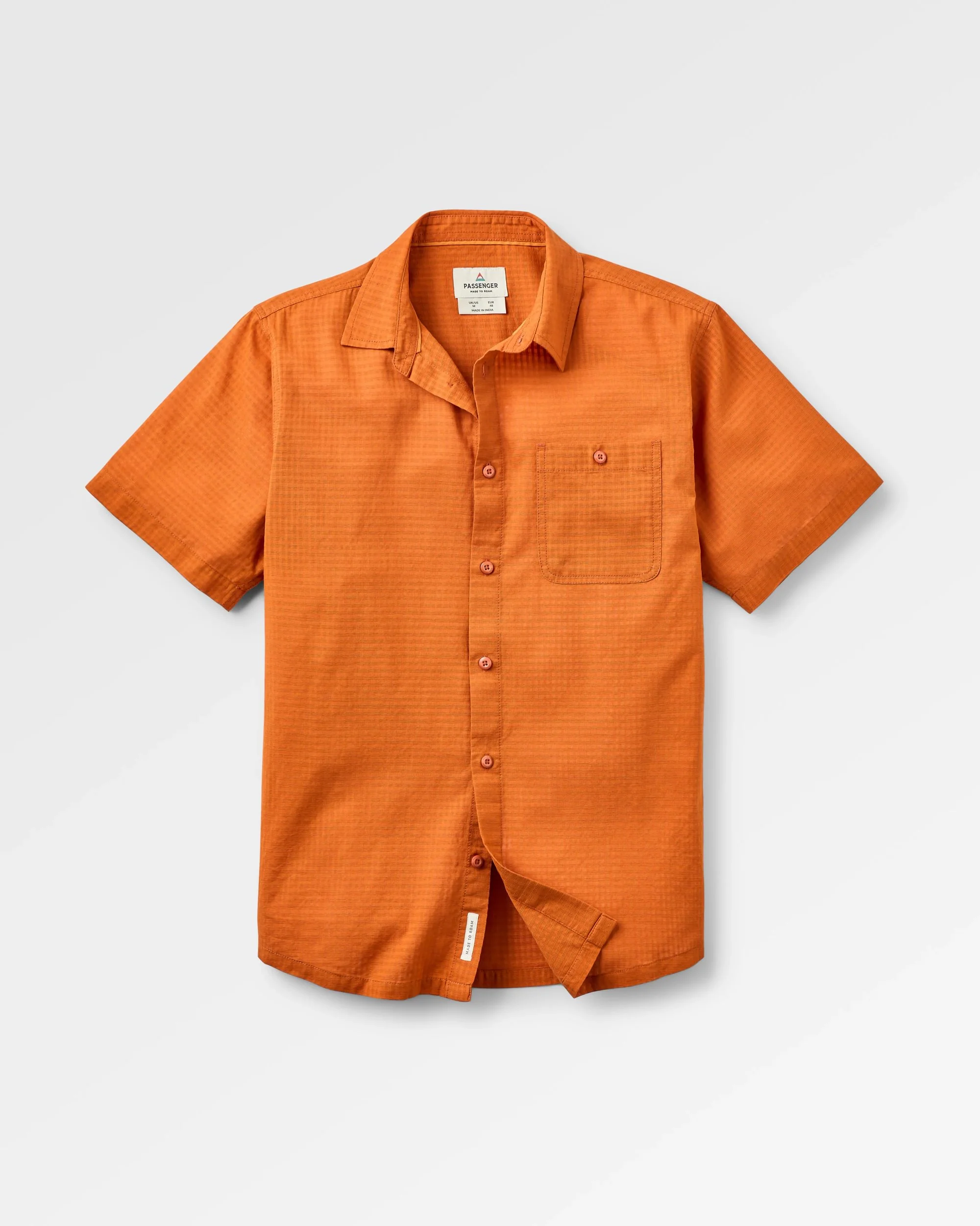 Chill Textured Short Sleeve Shirt - Sunset Orange - Image 2