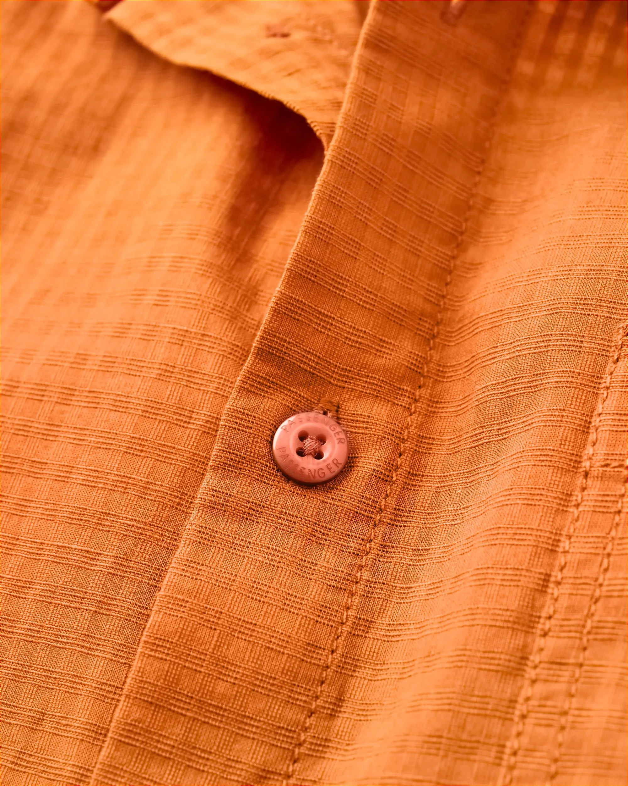 Chill Textured Short Sleeve Shirt - Sunset Orange - Image 6