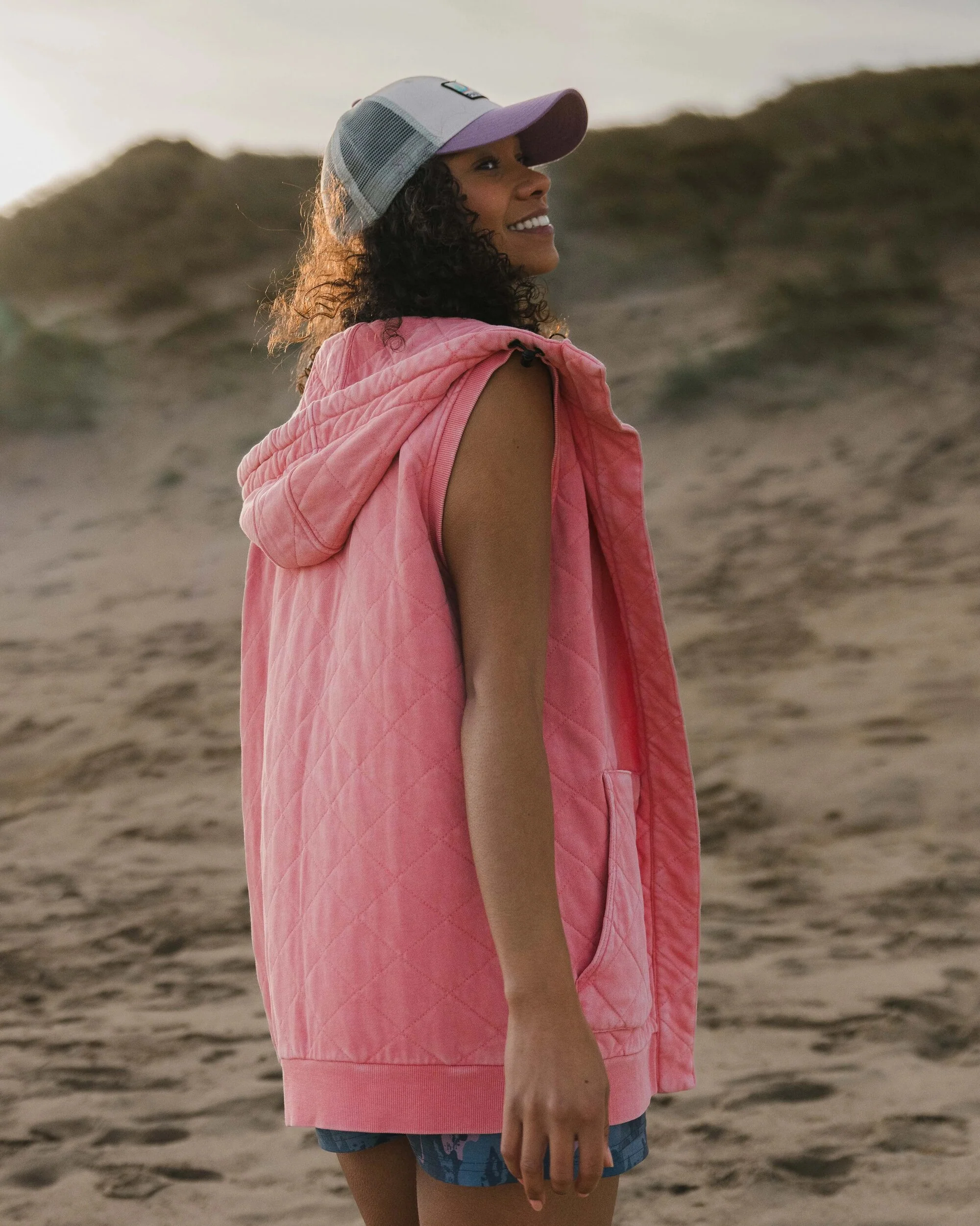 Clementine Quilted Vest - Shell Pink - Image 3