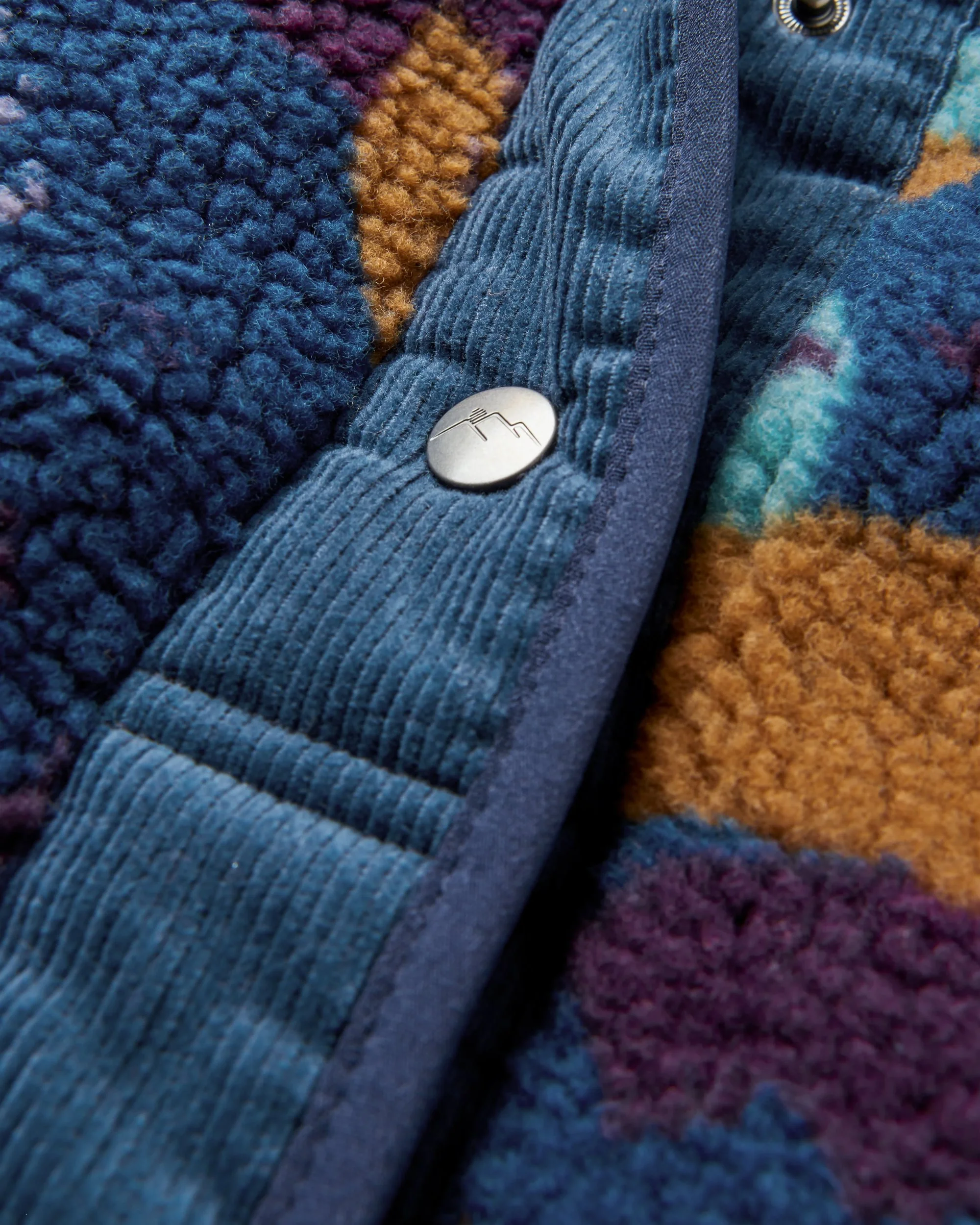 Clover Sherpa Fleece - Deep Blue Camo Pattern - Image 6