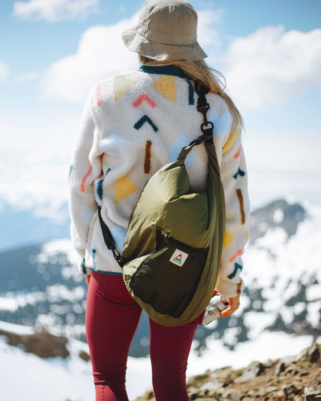 Clover Deep-Pile Sherpa Fleece - Off White Geo - Image 5