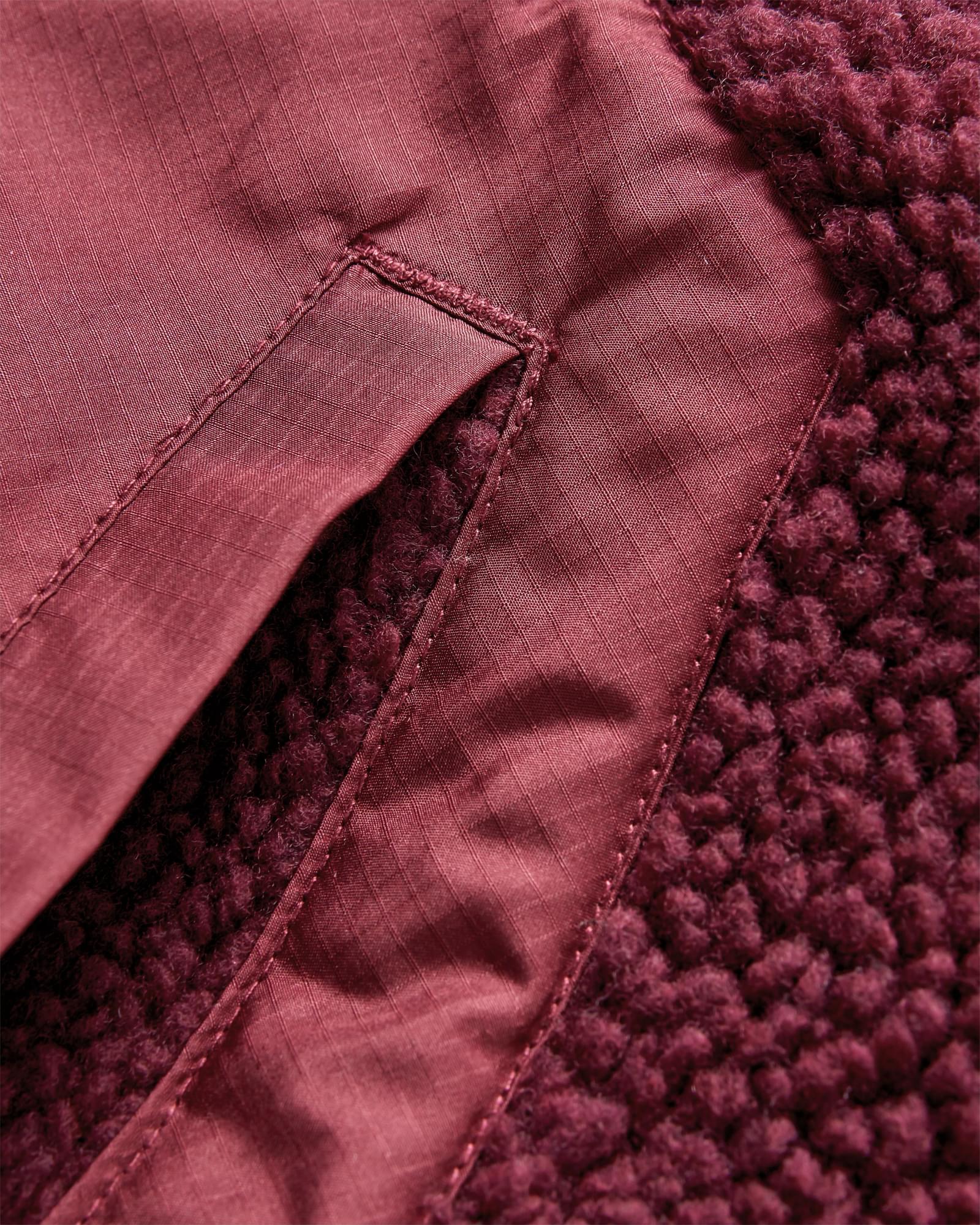 Clover Deep-Pile Sherpa Fleece - Wine - Image 10