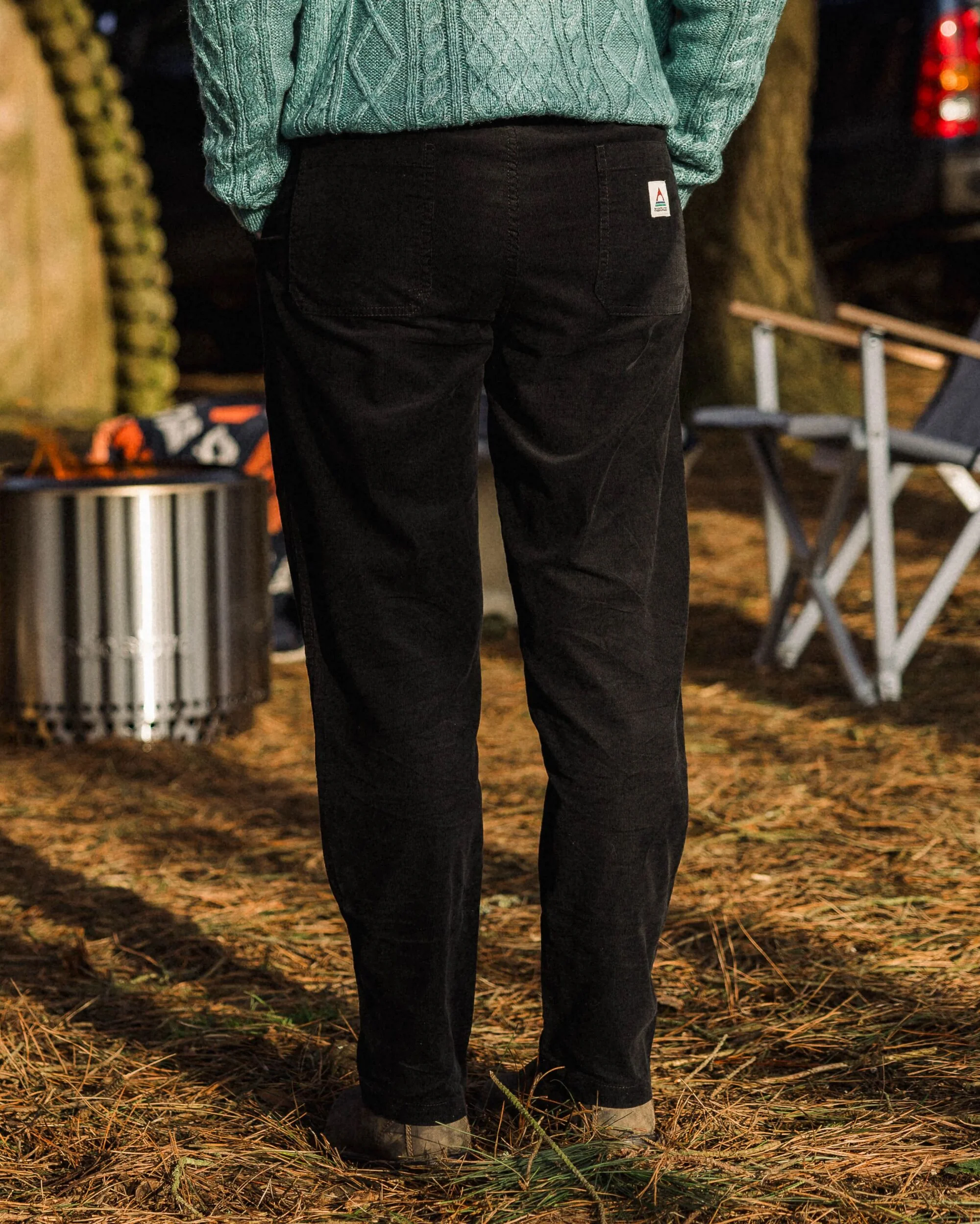 Compass Corduroy Trouser - Black - Image 4