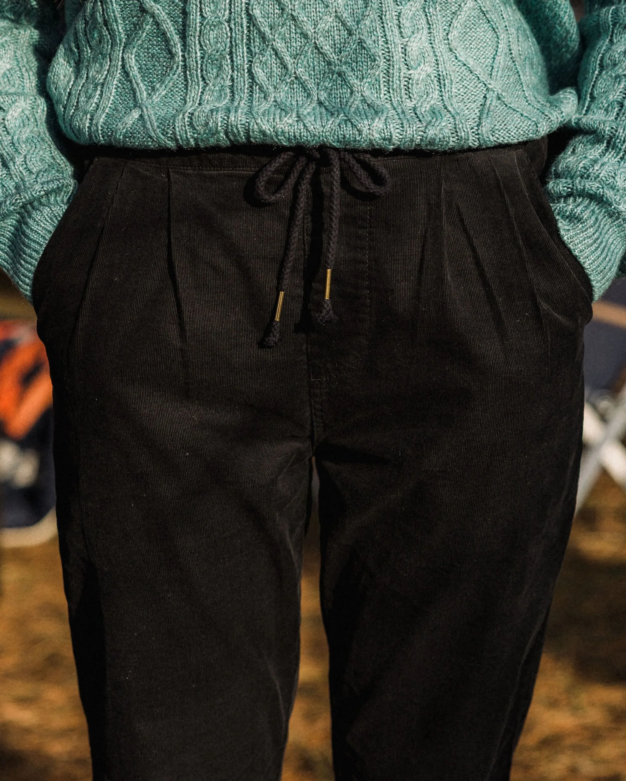 Compass Corduroy Trouser - Black - Image 5
