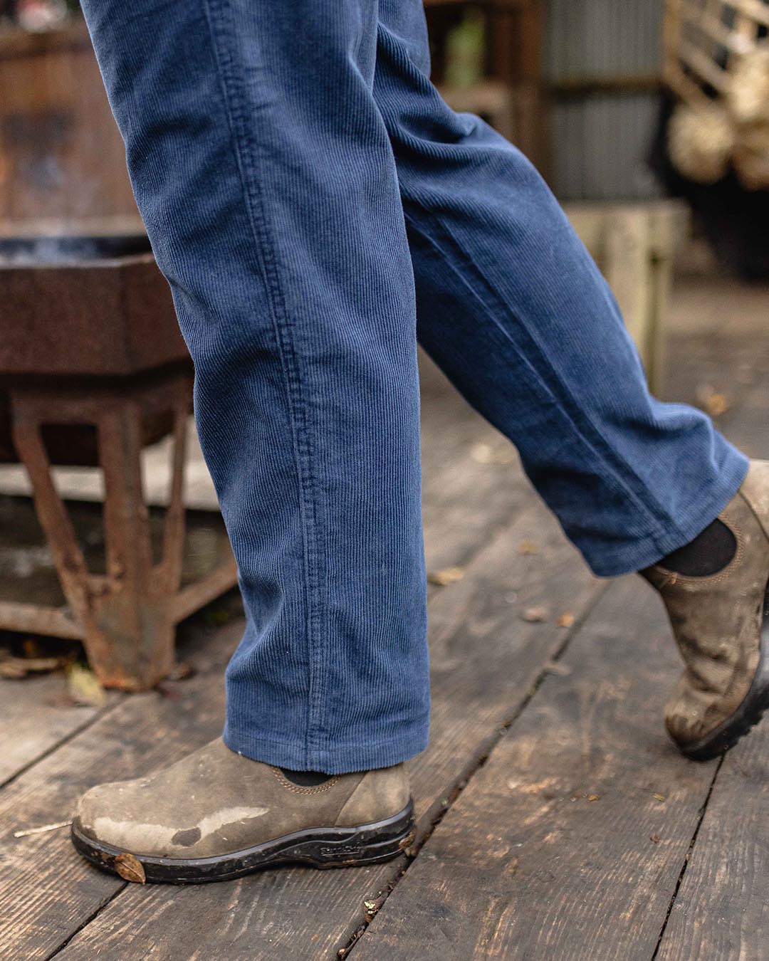 Compass Corduroy Trouser - Dark Denim - Image 3