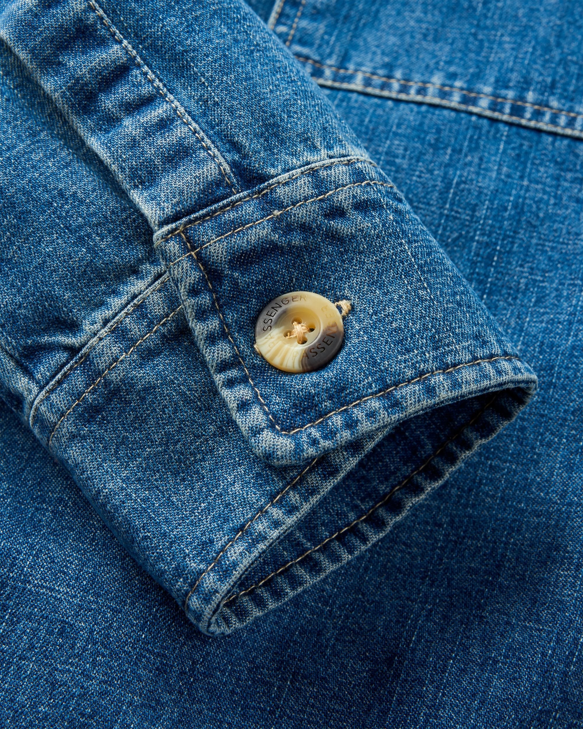 Coral Organic Cotton LS Shirt - Washed Denim - Image 10