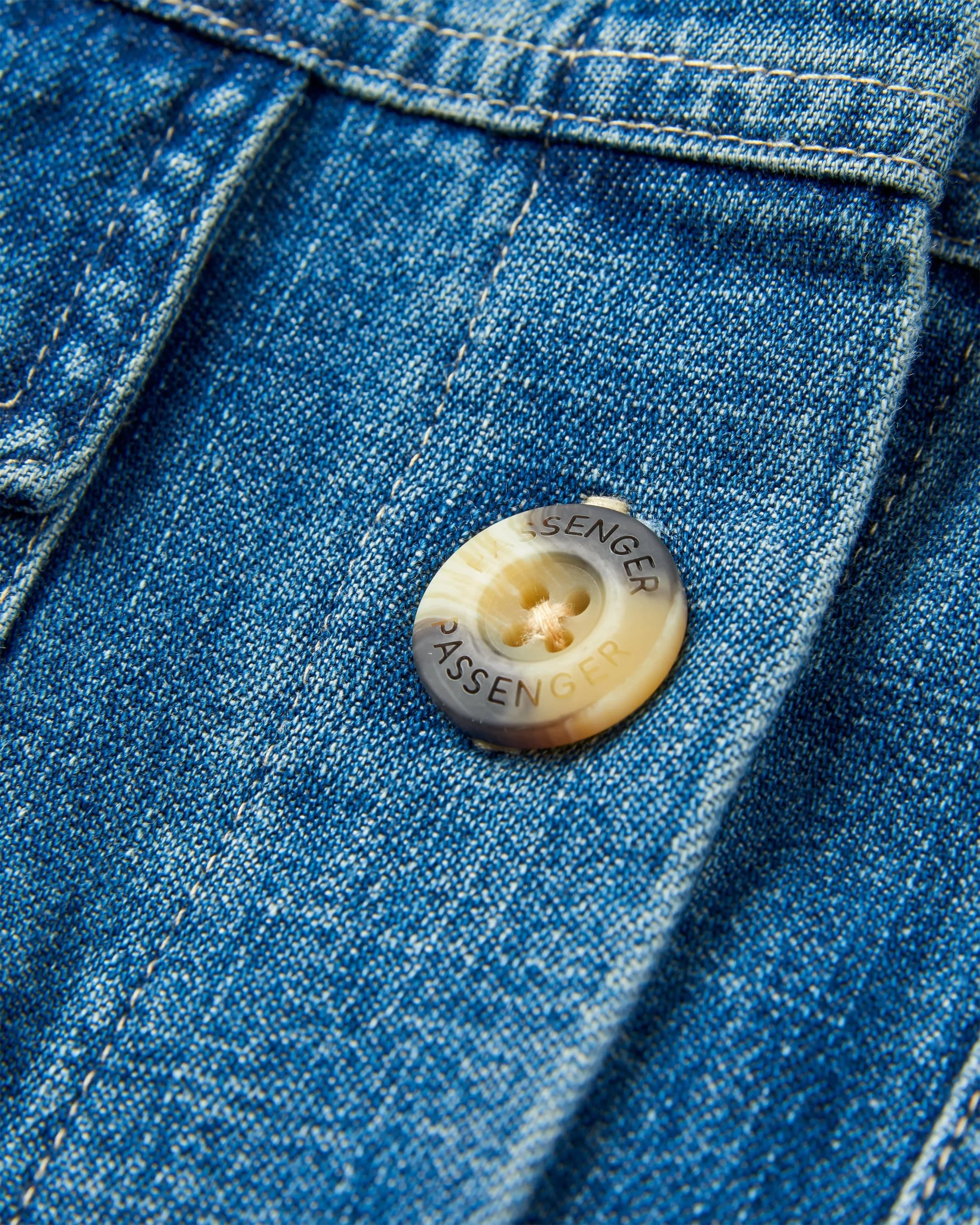 Coral Organic Cotton LS Shirt - Washed Denim - Image 7