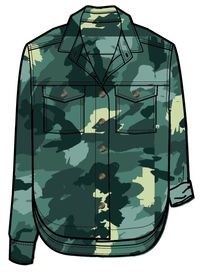 Coral Organic Cotton LS Shirt - Alpine Camo Rain Forest - Image 12