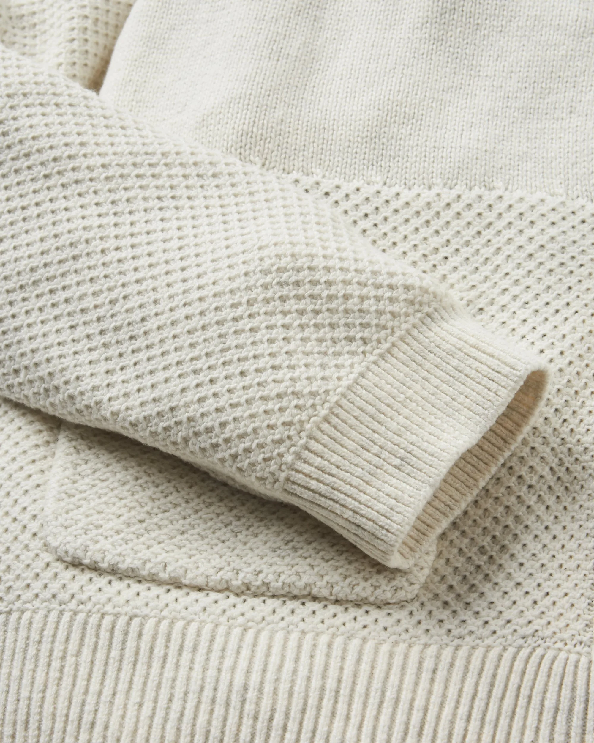 Cove Full Zip Knitted Hoodie - Off White - Image 11