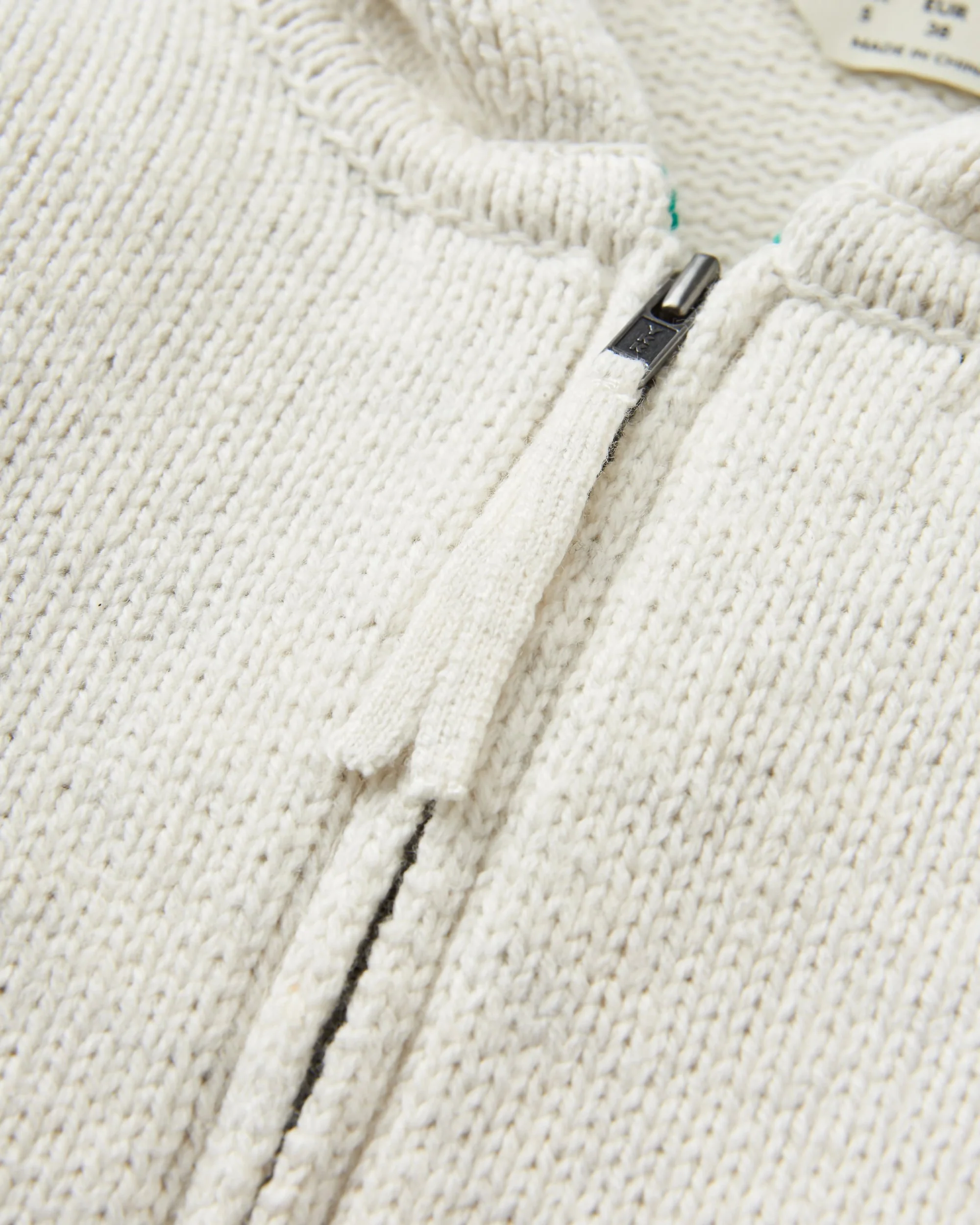 Cove Full Zip Knitted Hoodie - Off White - Image 7