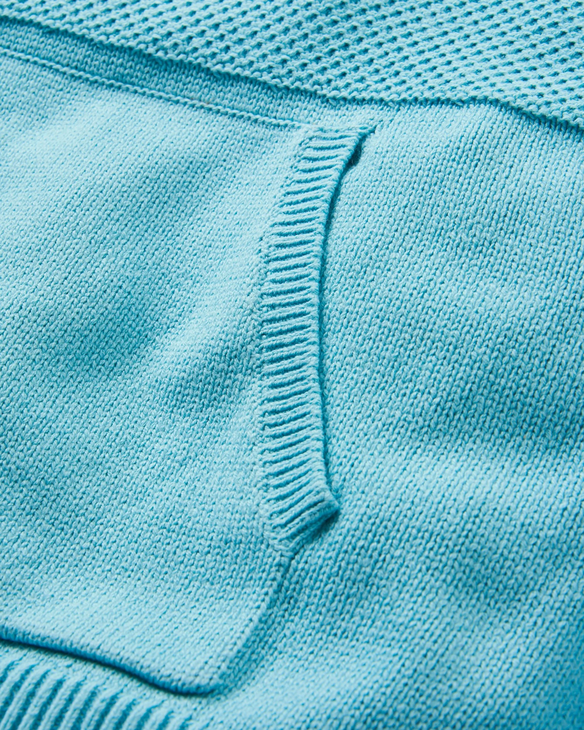 Cove Organic Cotton Knitted Hoodie - Retro Blue - Image 8