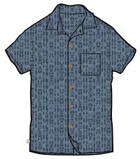 Cove Organic Cotton Short Sleeve Shirt - Blue Mini Geo - Image 7