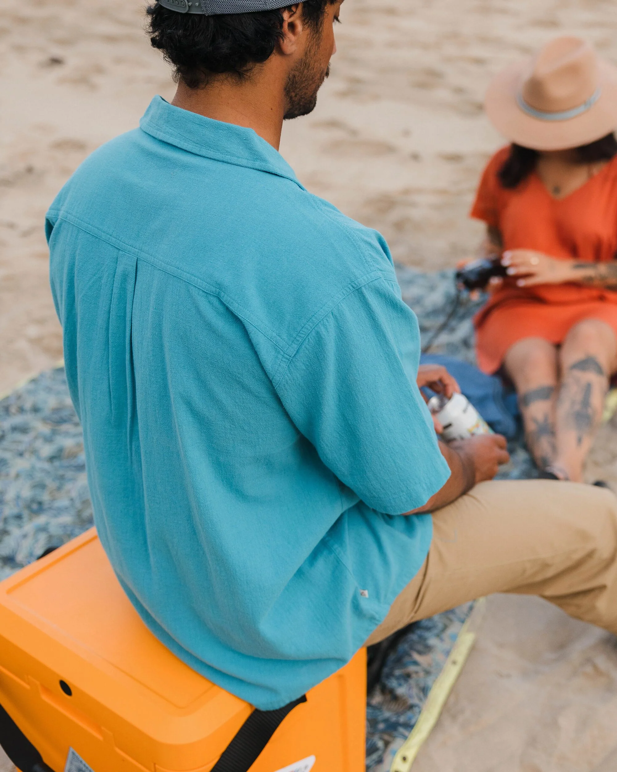 Cove Organic Cotton Short Sleeve Shirt - Blue Pool - Image 13