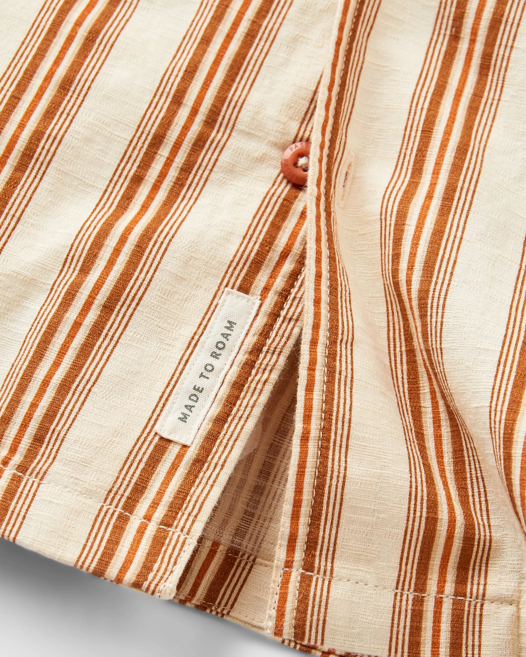 Cove Organic Cotton Textured Shirt - Sunset Orange Stripe - Image 8