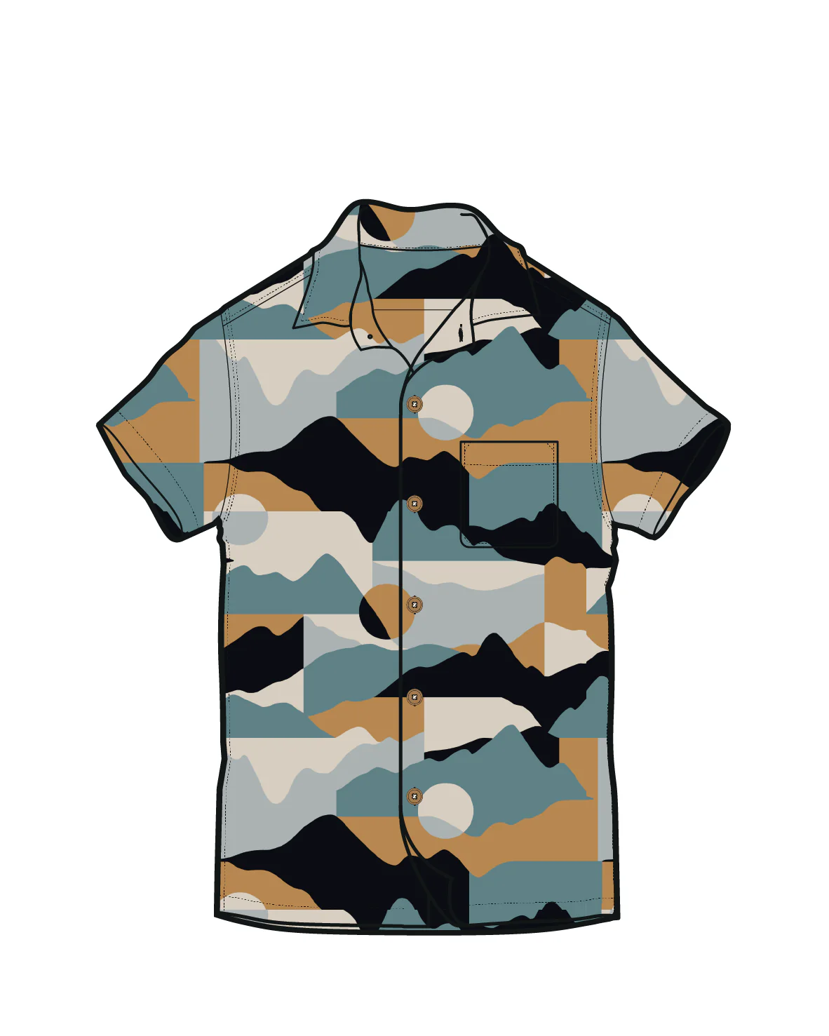 Cove Organic Cotton Textured Shirt - Vista Patchwork Arctic - Image 9