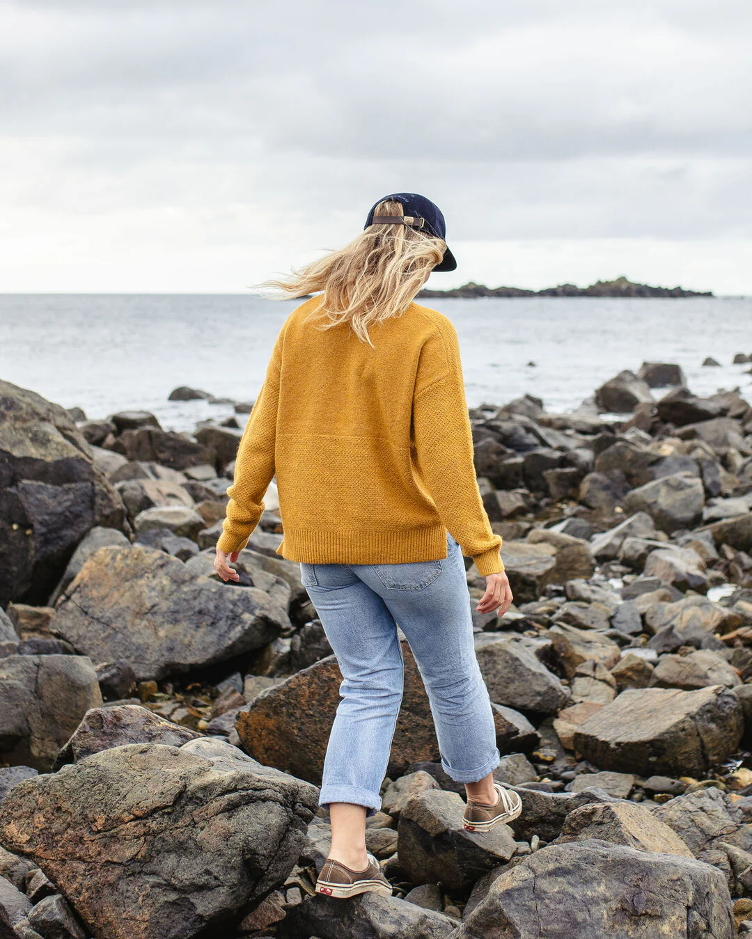 Cove Knitted Jumper - Amber Gold - Image 9