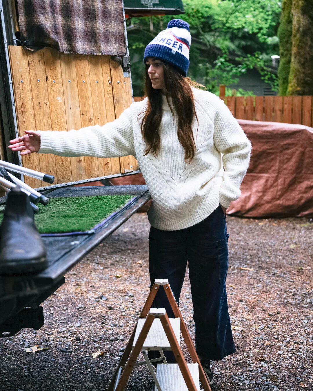 Cozy Cable Knitted Jumper - Off White - Image 6