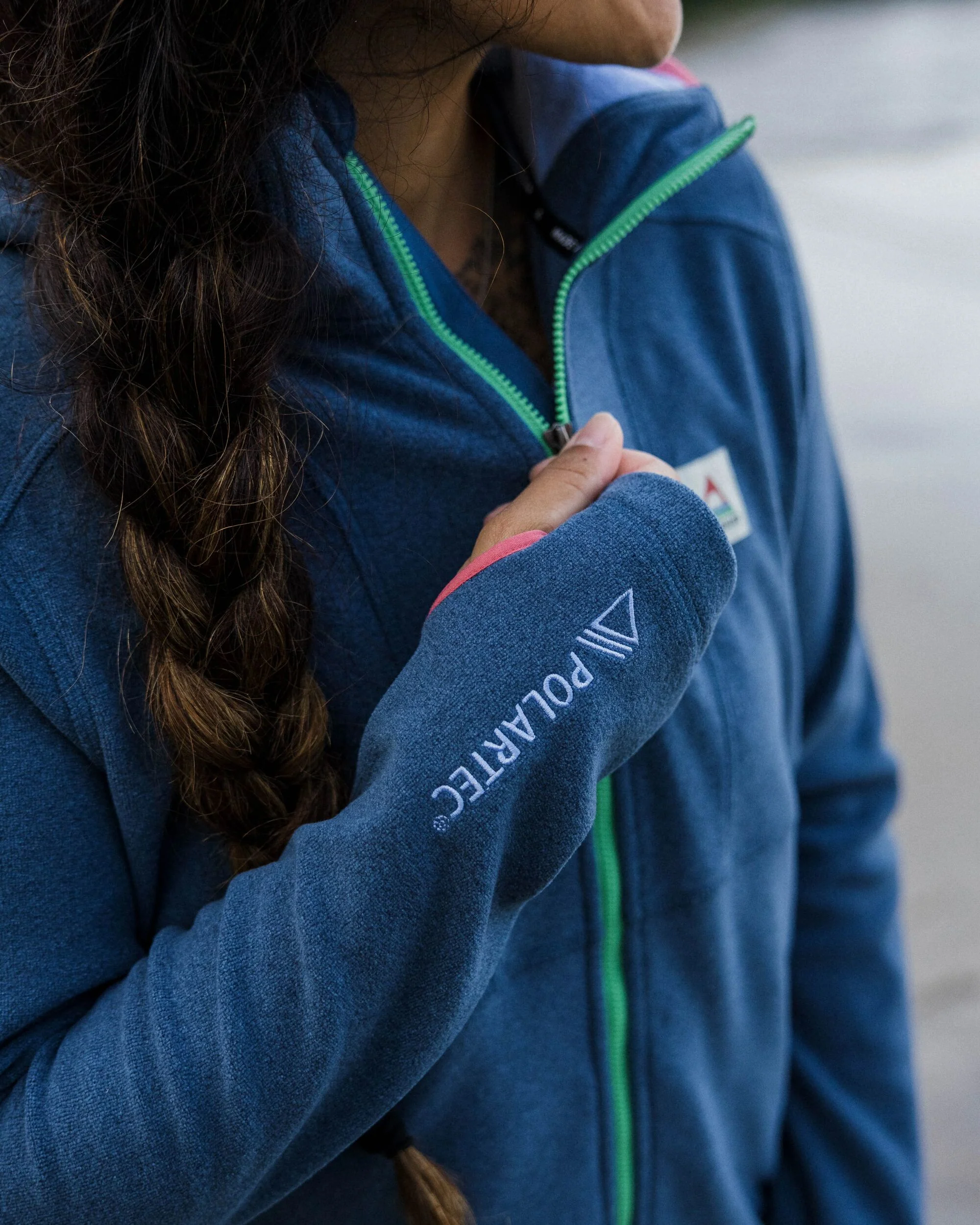 Crest Polartec® Fleece Hoodie - Dark Denim Marl - Image 4