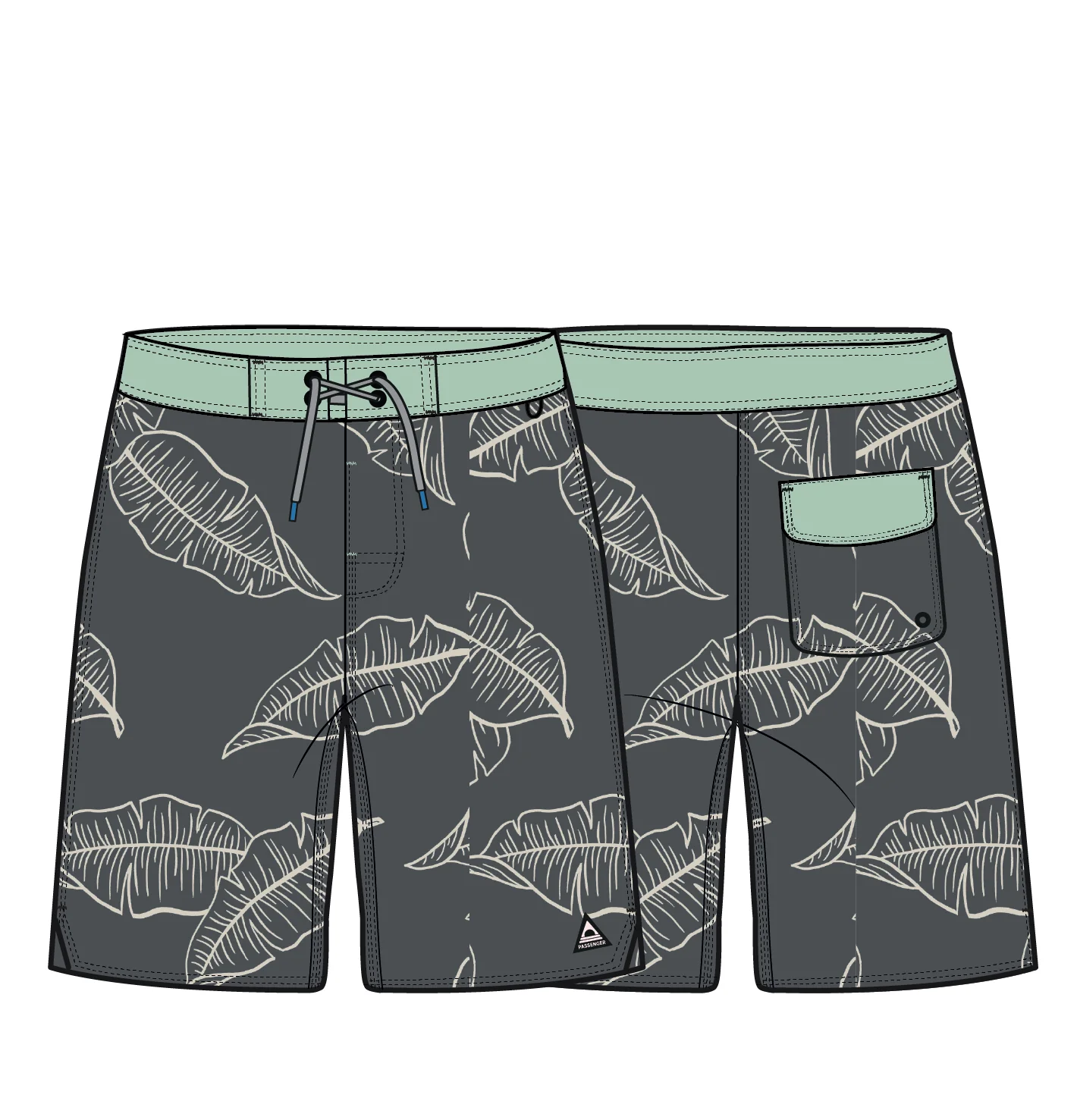 Cruiser NetplusĀ® 21" Boardshort - Palm Faded Black - Image 13