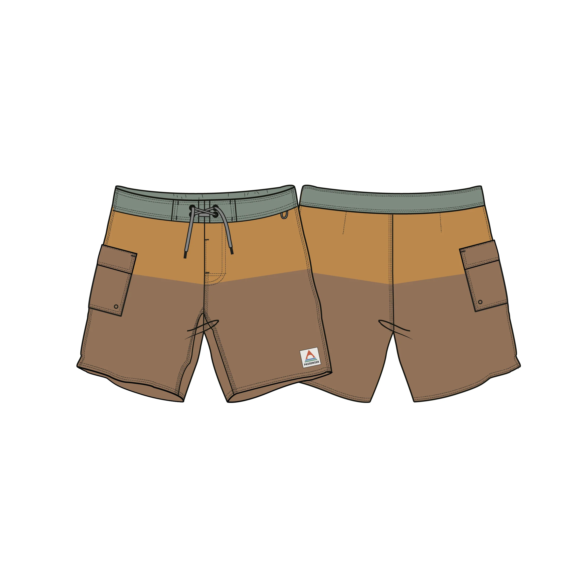 Cutback NetPlusĀ® 17" Boardshort - Spruce Yellow/Toffee - Image 13