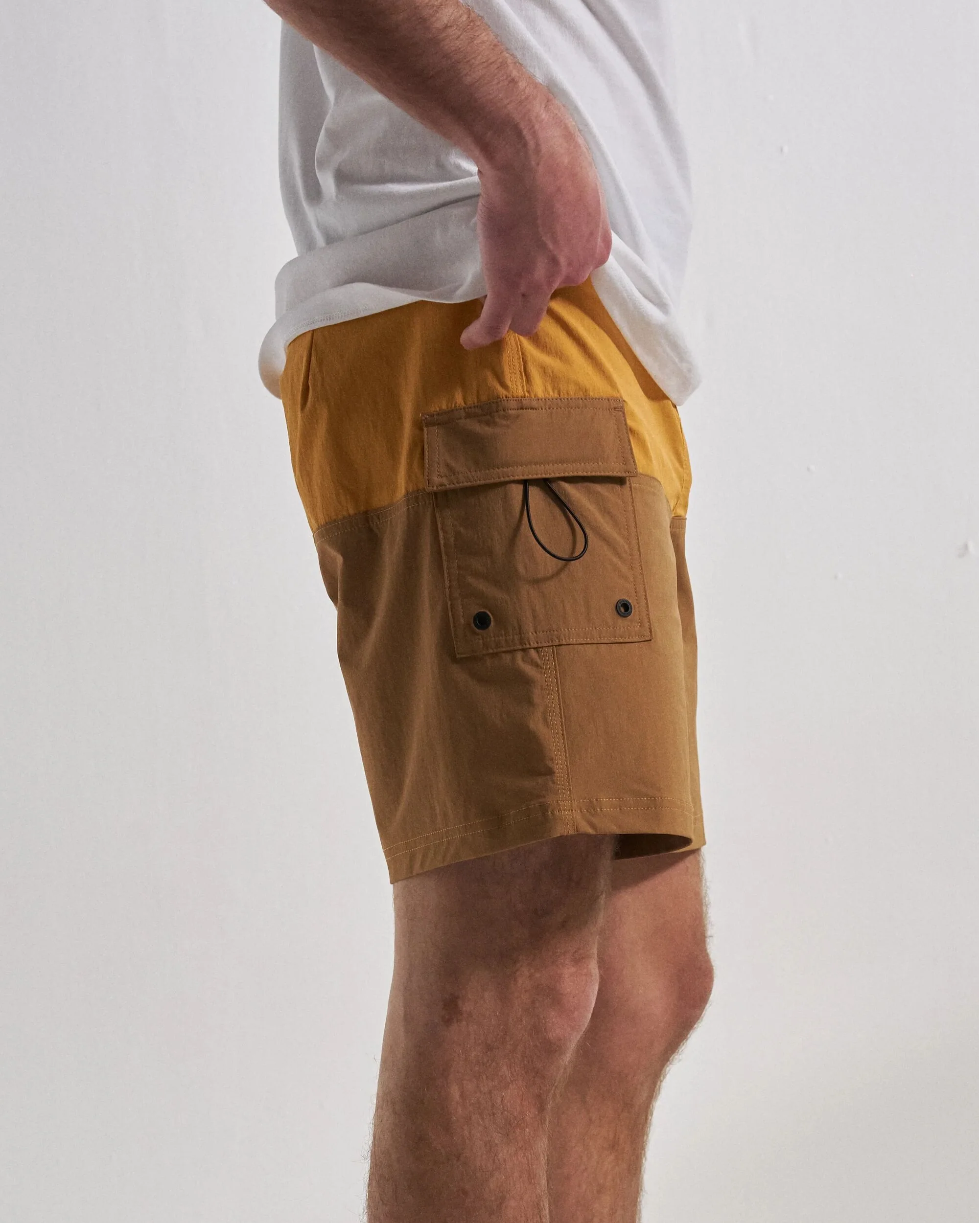 Cutback NetPlusĀ® 17" Boardshort - Spruce Yellow/Toffee - Image 6